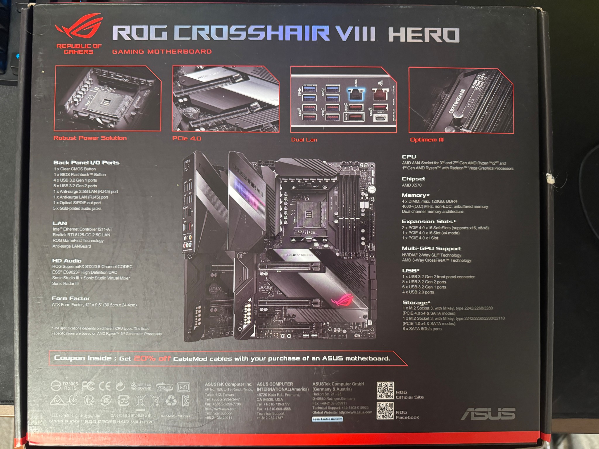 X570 ASUS Crosshair VIII Hero (Non Wifi)