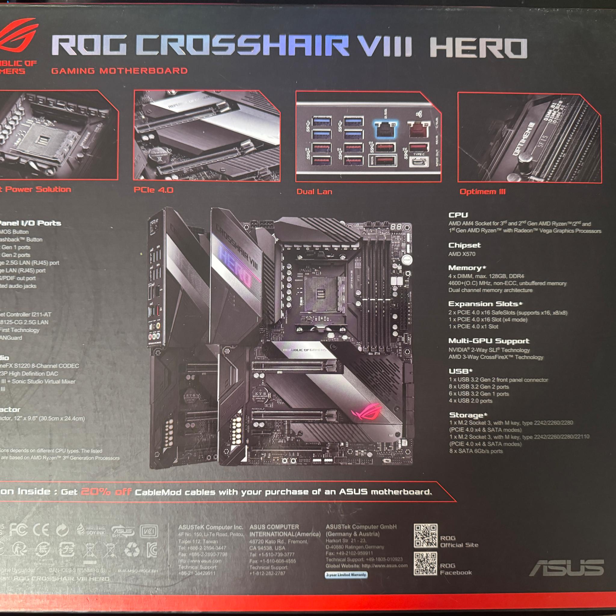 X570 ASUS Crosshair VIII Hero (Non Wifi)