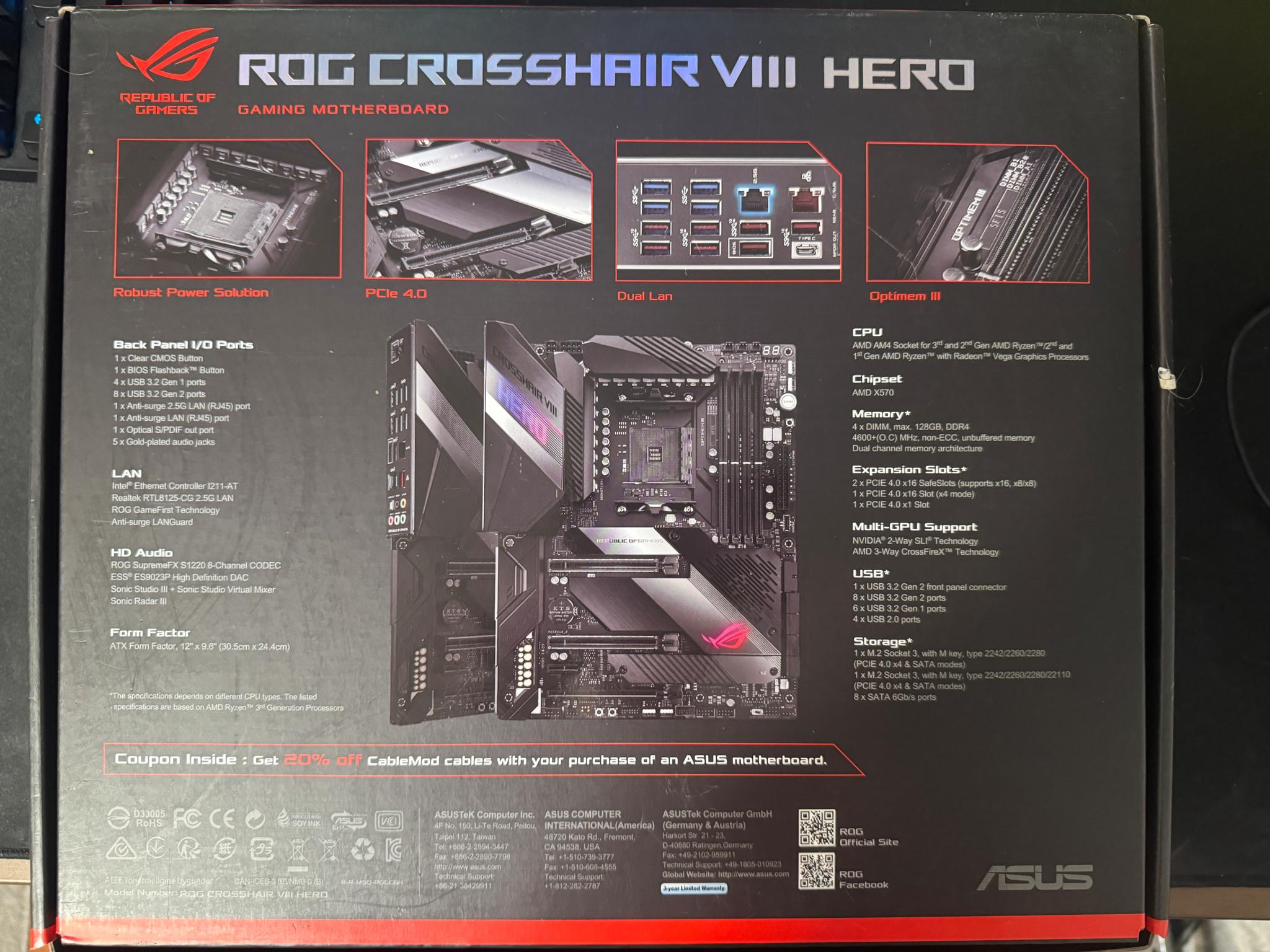 X570 ASUS Crosshair VIII Hero (Non Wifi)