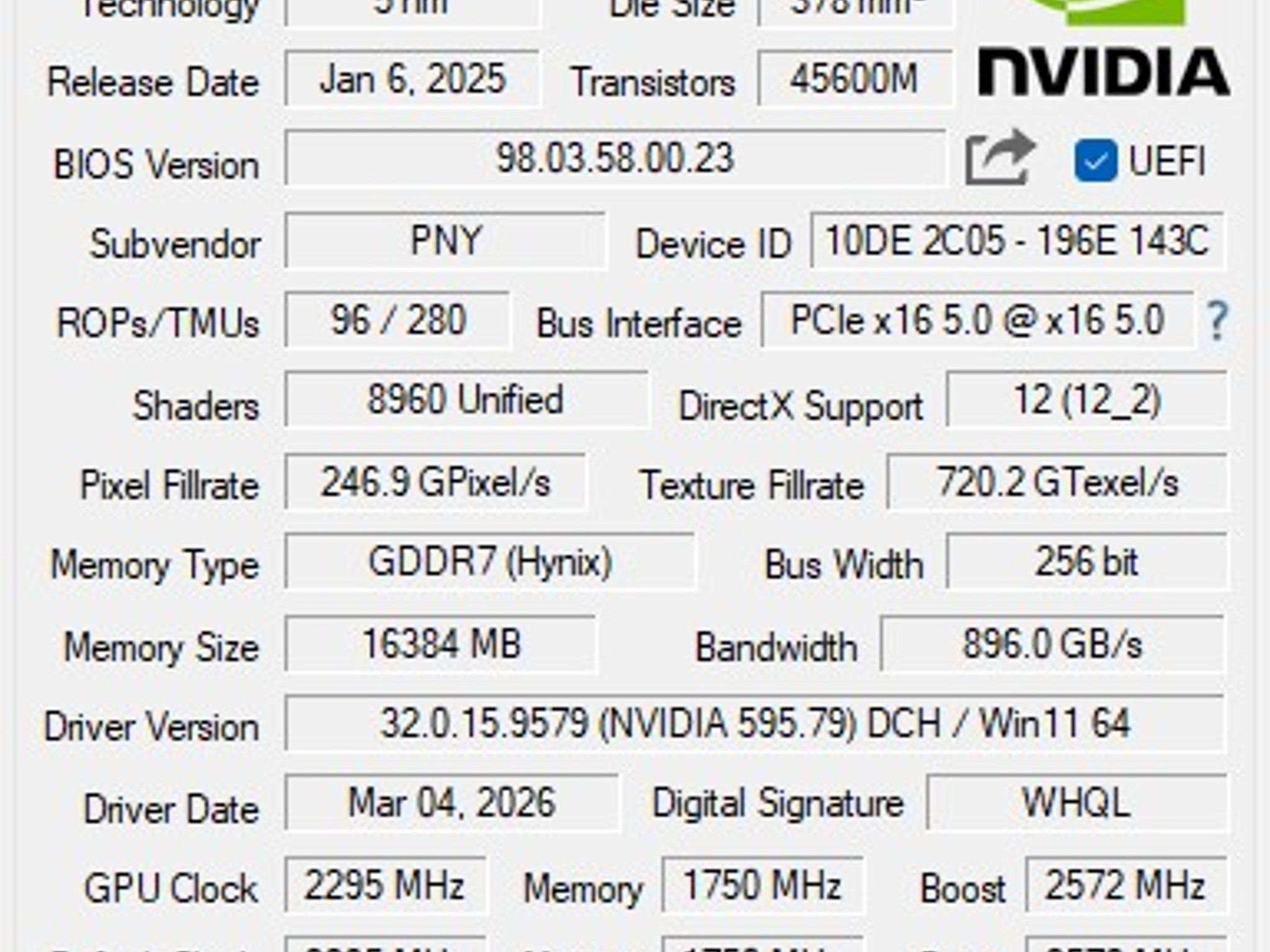 PNY GeForce RTX 5070 Ti 16GB GDDR7 Graphics Card | Tested Working | Box Included