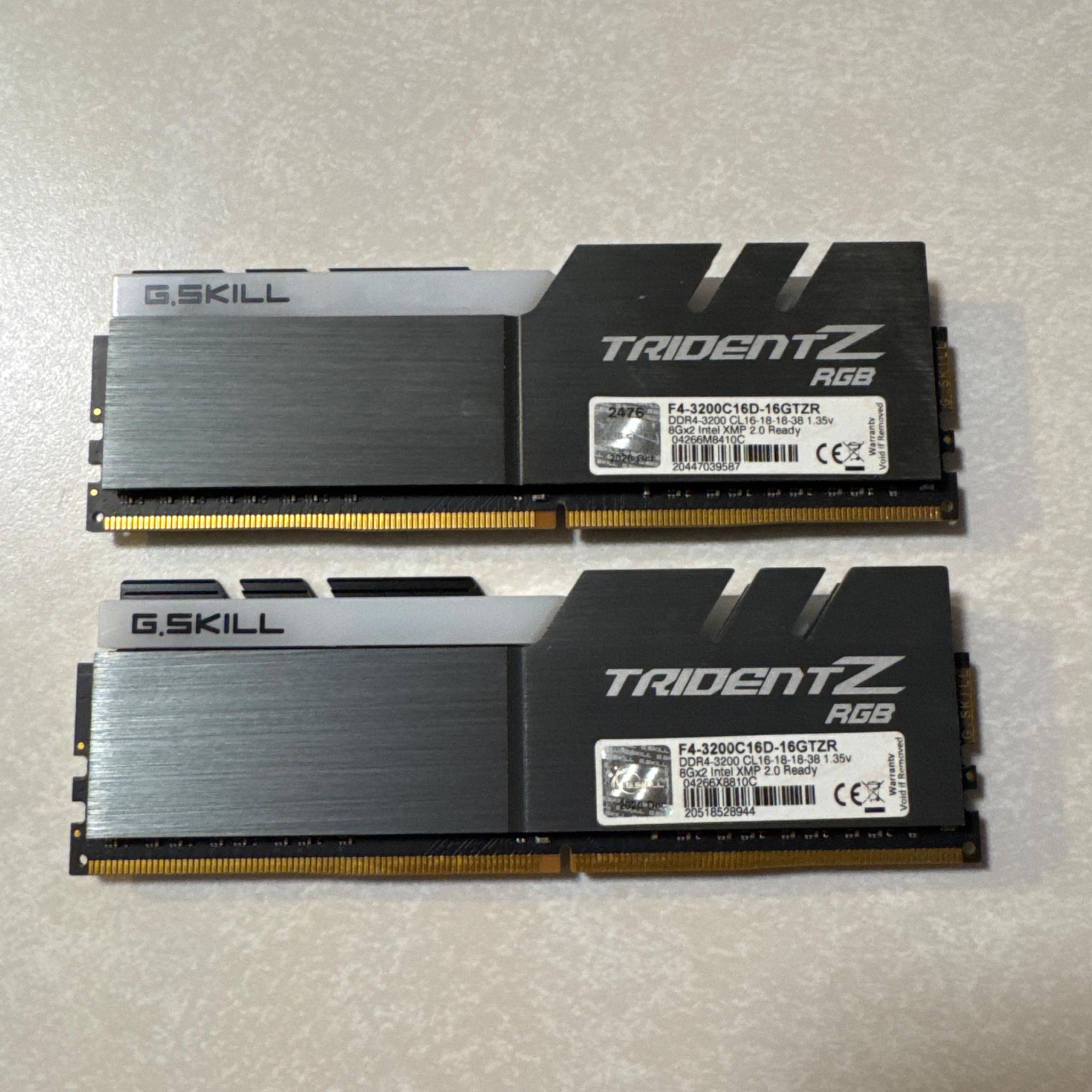 Trident Z RGB 16GB Kit 8x2 DDR4 3200MHz Ram
