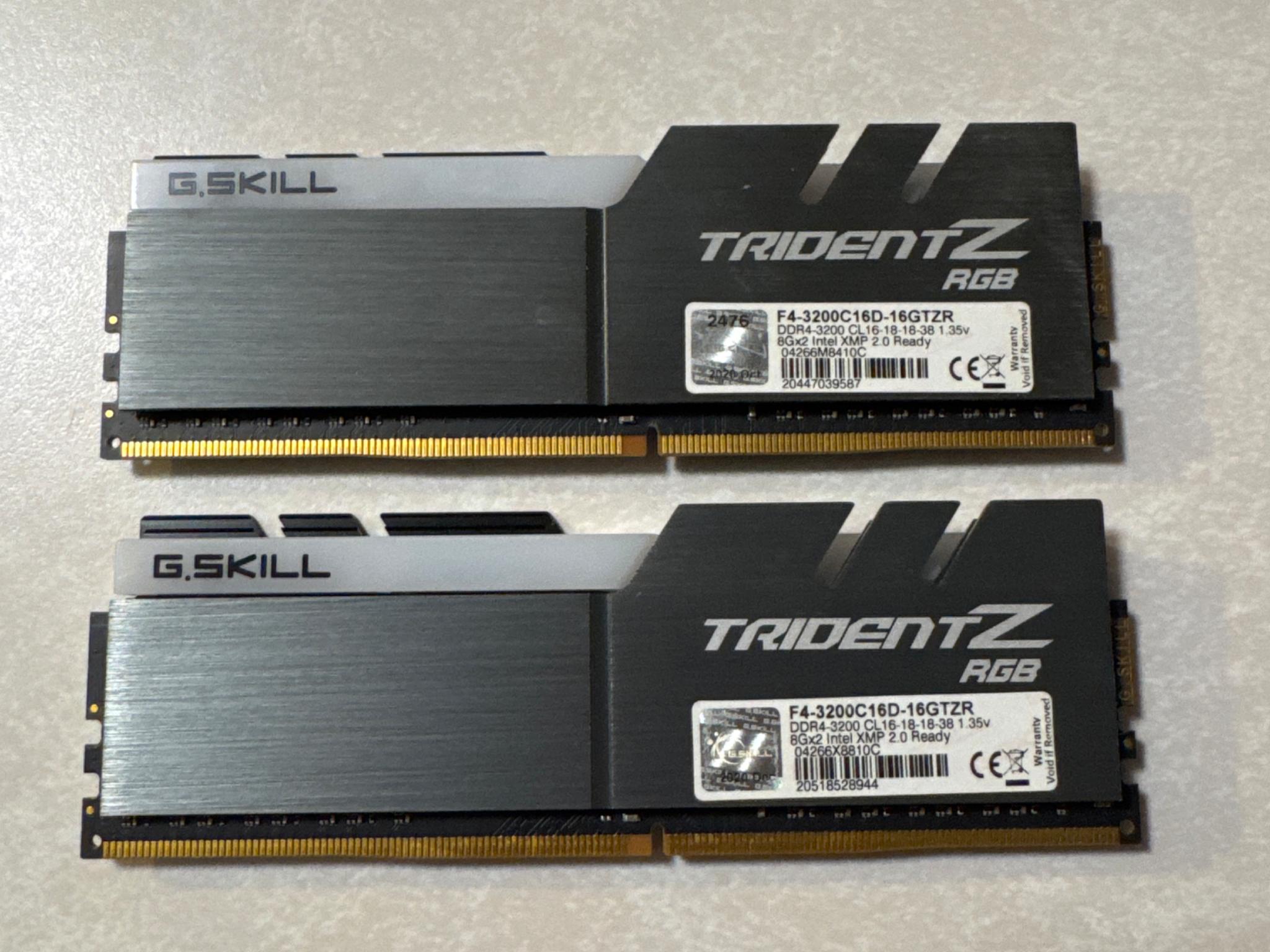 Trident Z RGB 16GB Kit 8x2 DDR4 3200MHz Ram