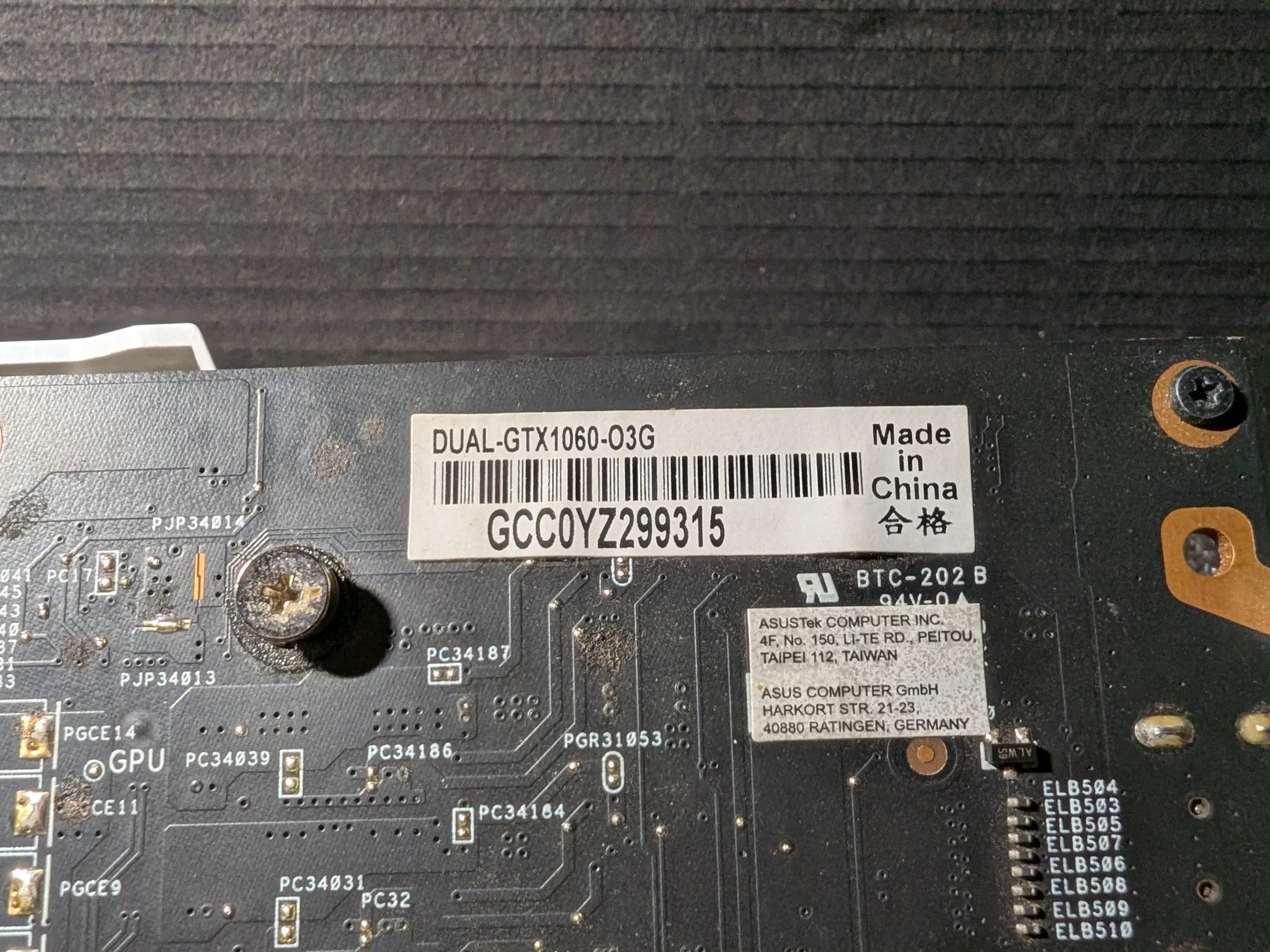 ASUS DUAL NVIDIA GTX 1060 3gb