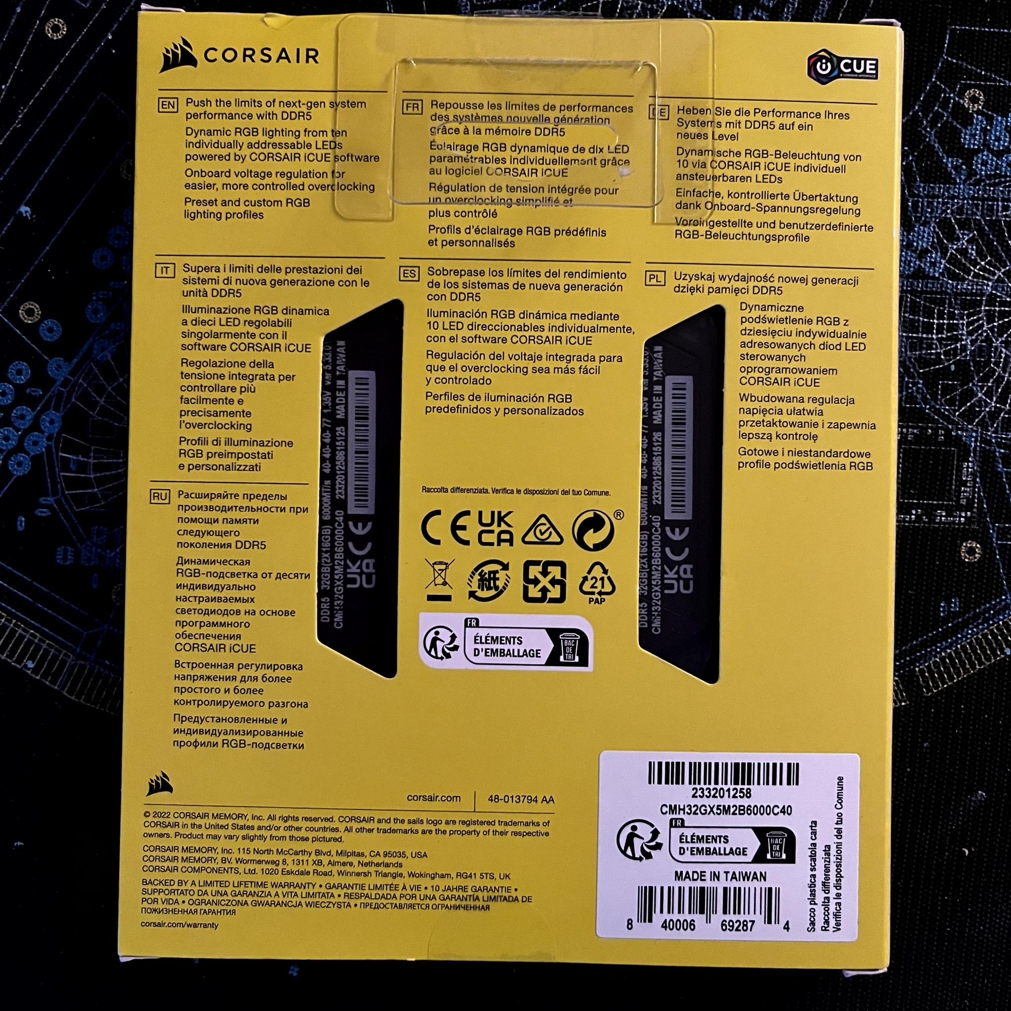 Corsair Vengence RGB DDR5 (DDR5-6000) 2x16