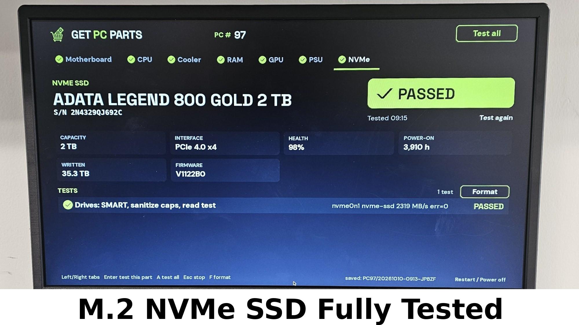 2TB NVMe M.2 SSD ADATA Legend 800 GOLD Gen4