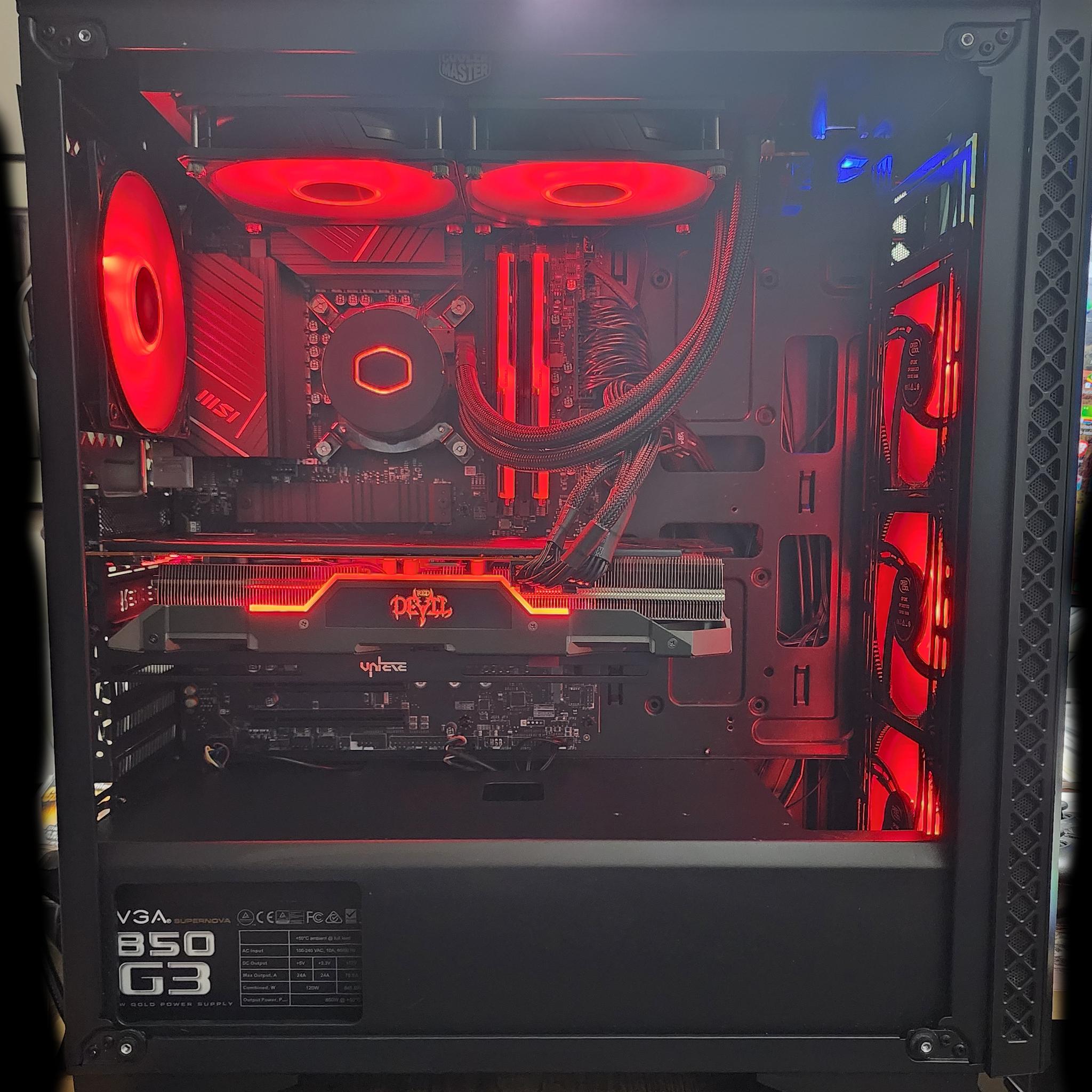 Intel i5 12400F AMD Power Color Red Devil 5700 Xt  MSI Pro Wifi MB 32GB DDR4 850w PSU