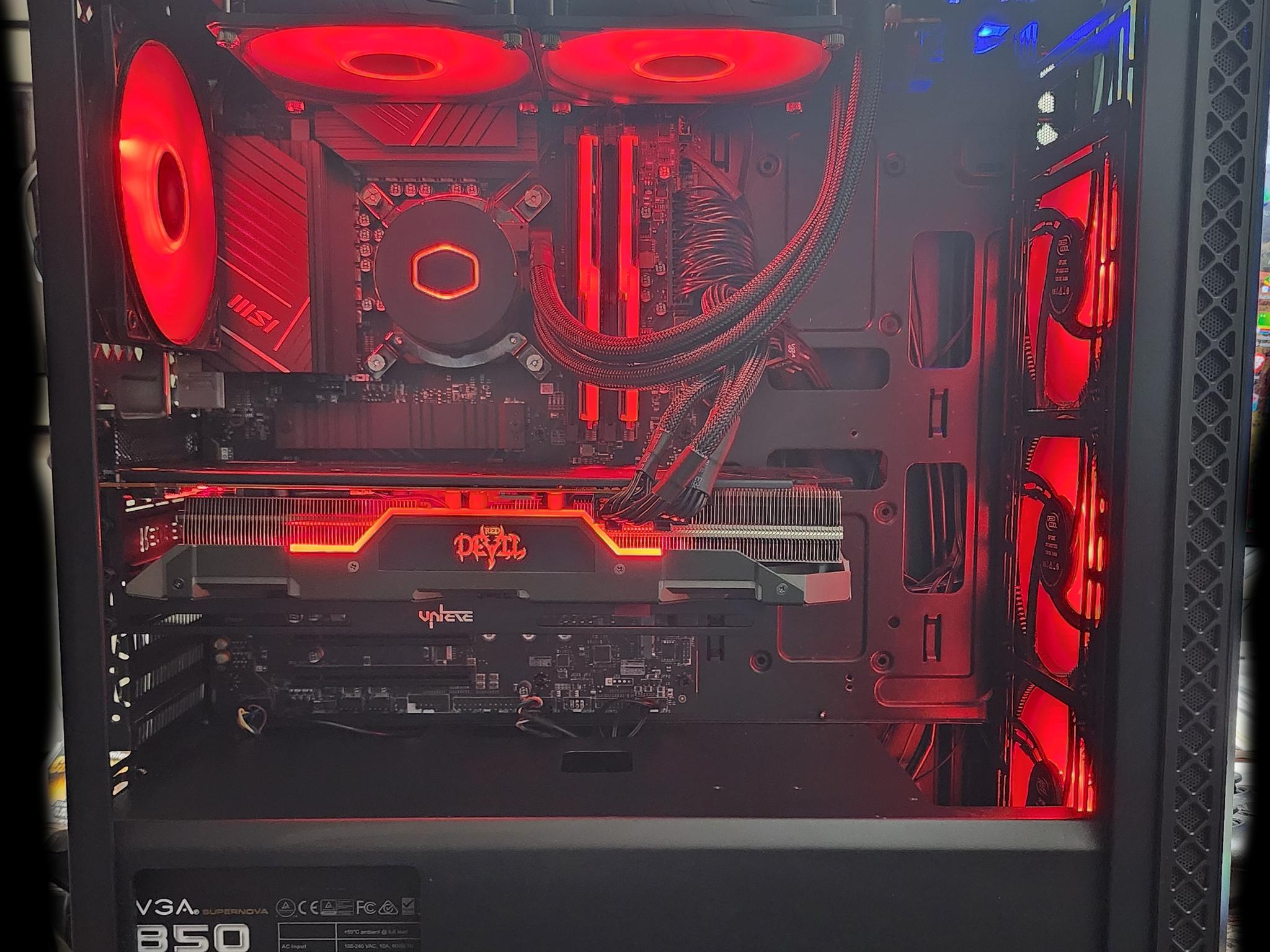 Intel i5 12400F AMD Power Color Red Devil 5700 Xt  MSI Pro Wifi MB 32GB DDR4 850w PSU