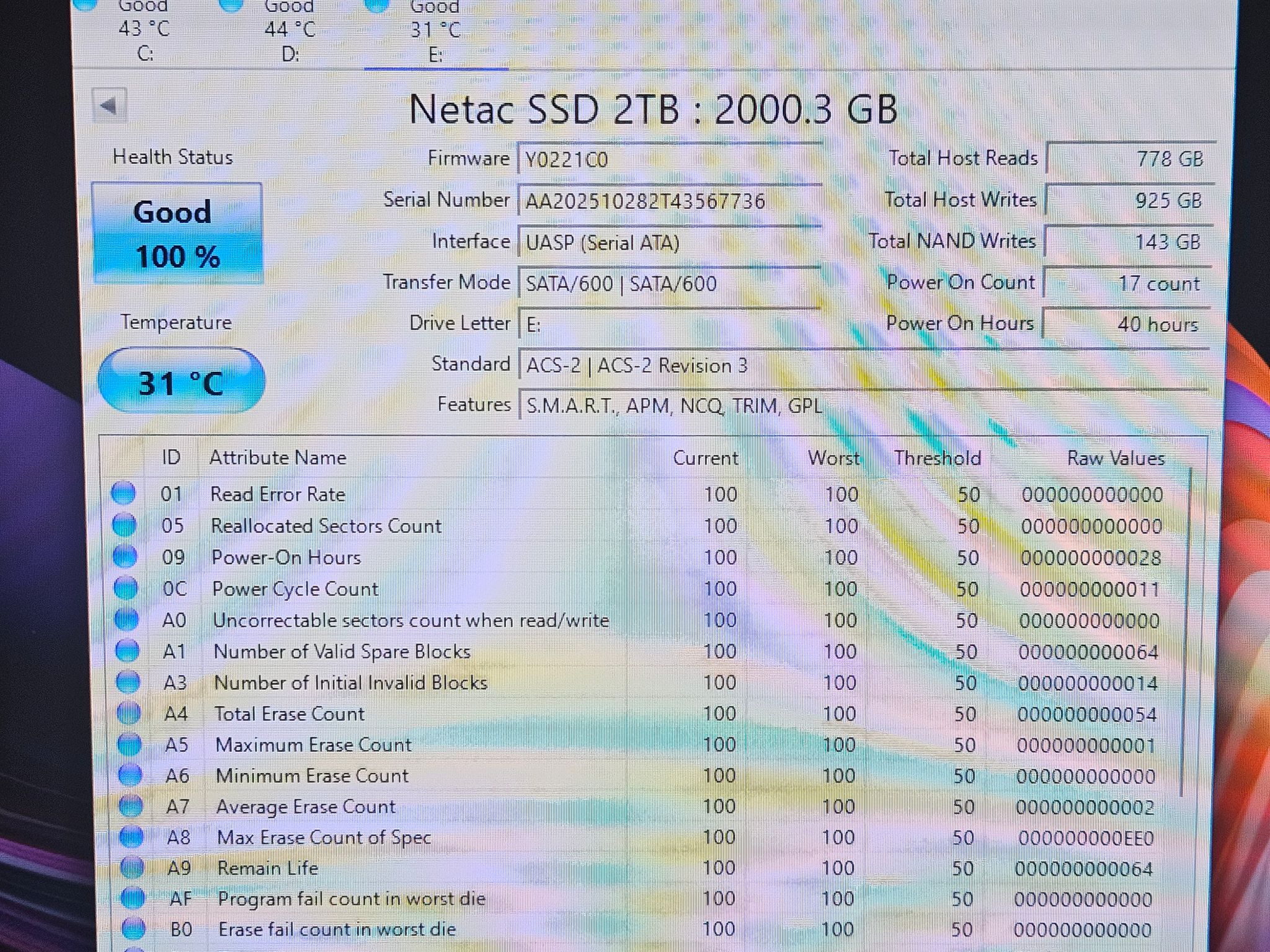 Netac 2TB Sata III SSD
