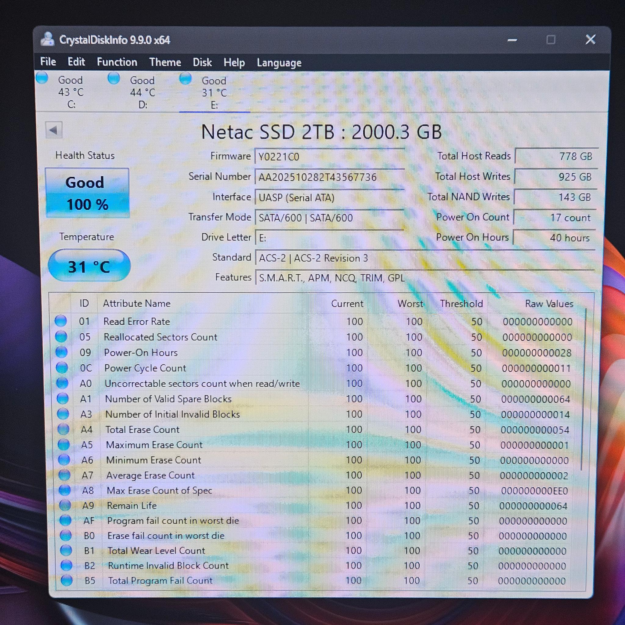 Netac 2TB Sata III SSD