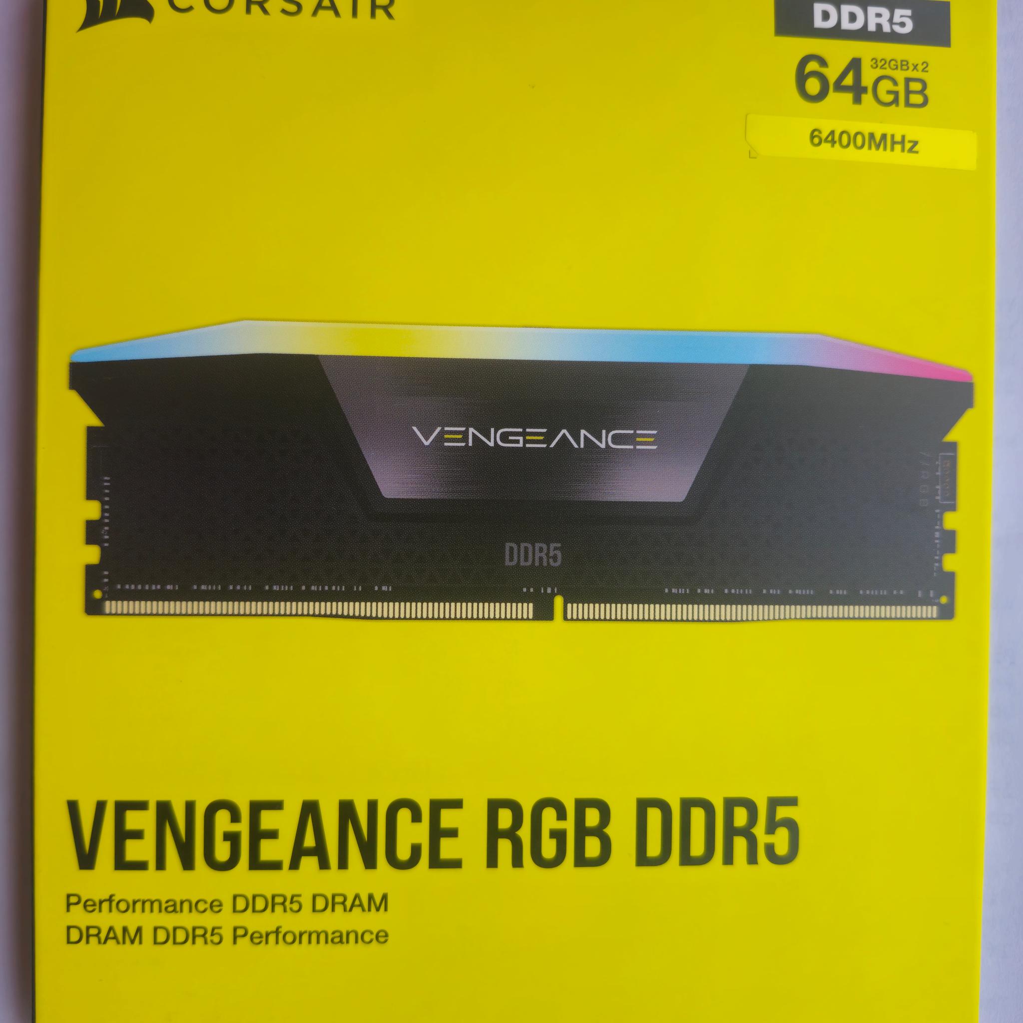 Corsair Vengeance RGB DDR5 64GB (2x32) 6400MHz CL32 Memory SEALED BRAND NEW