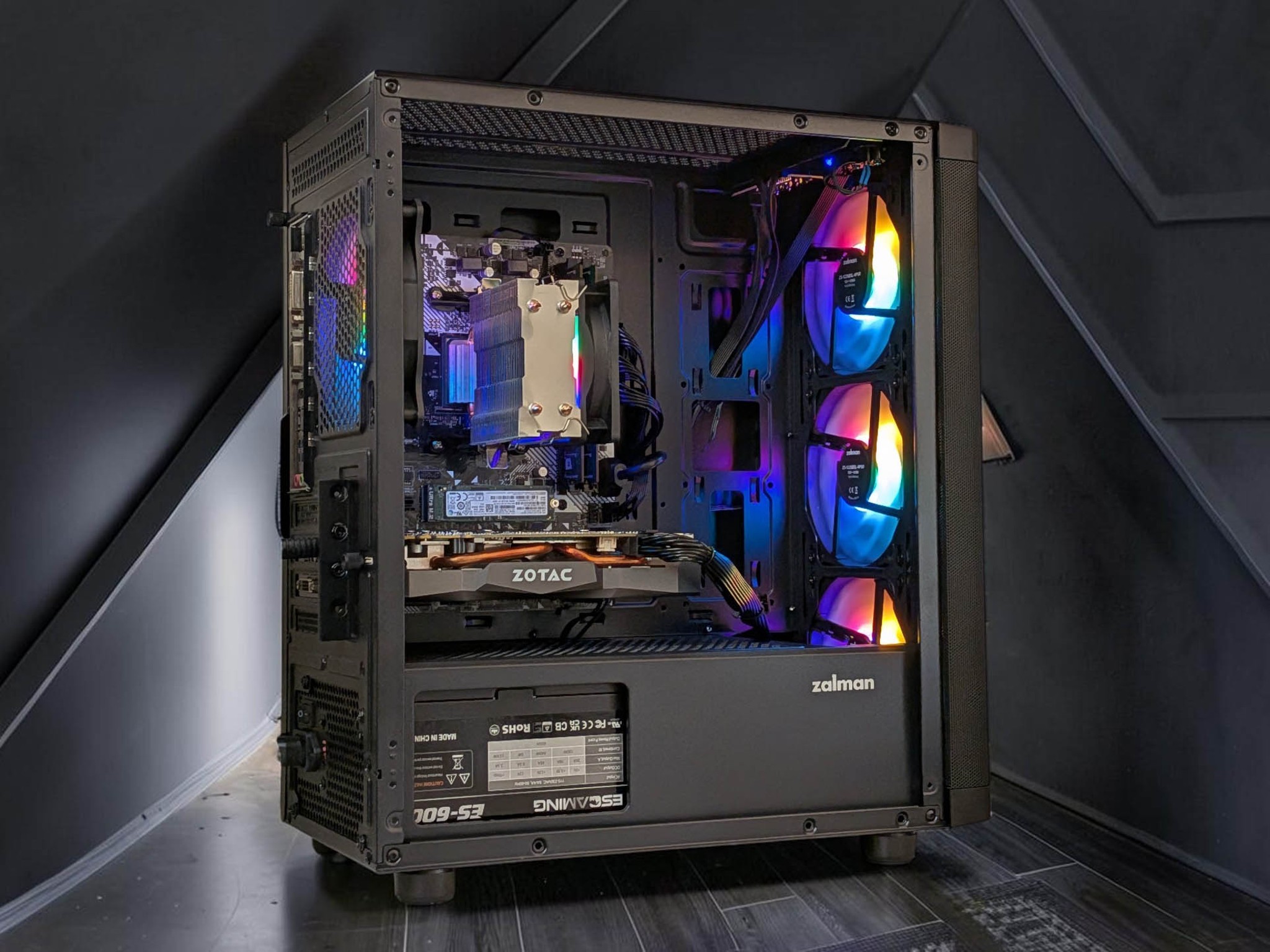 🌌 RGB Gaming PC! Nvidia Geforce GTX 1070, Ryzen 4100, 16GB DDR4 RAM, 512GB M.2, WIFI, WIN 11 Pro