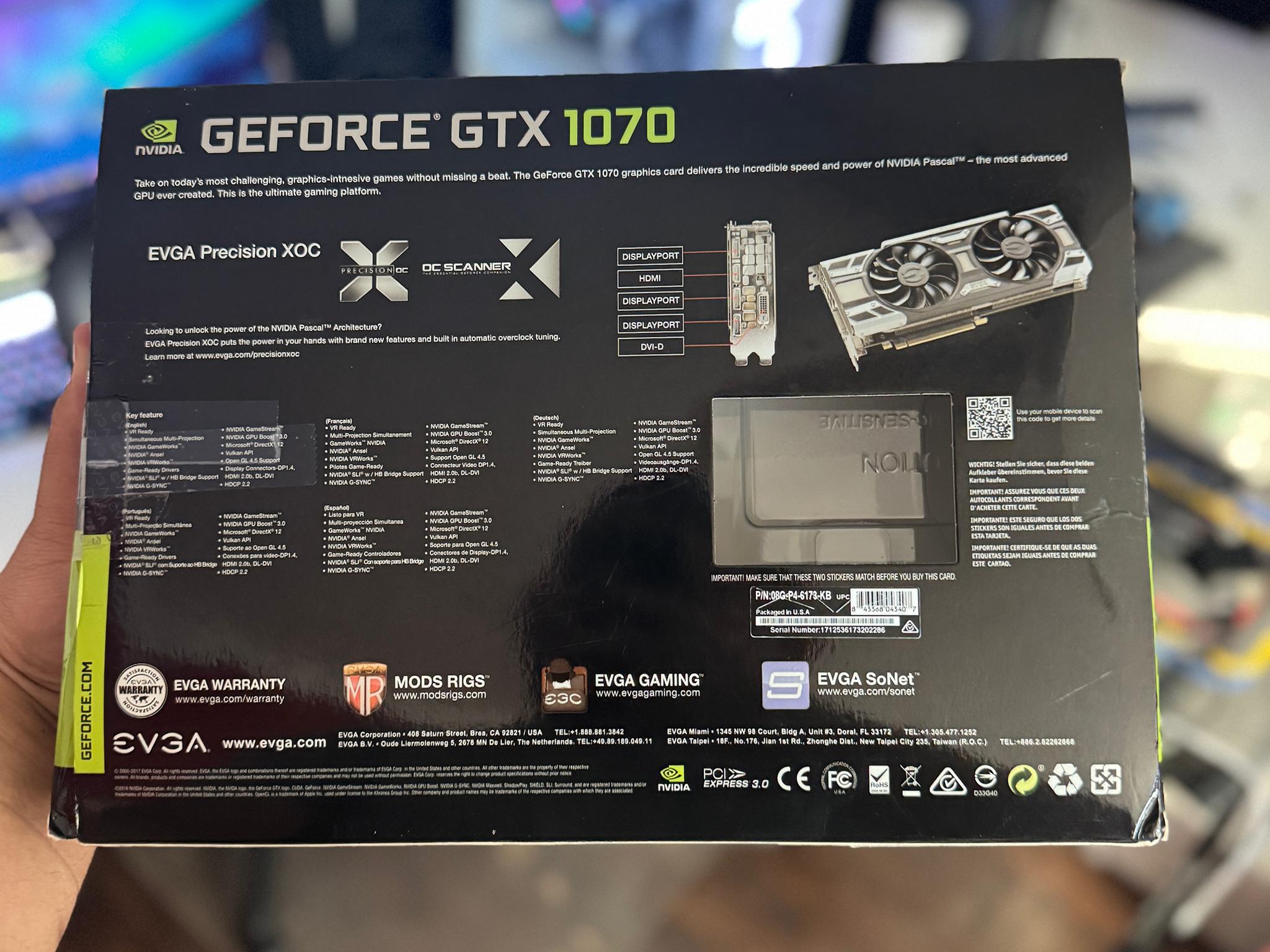 BOX ONLY - EVGA GeForce GTX 1070 ACX