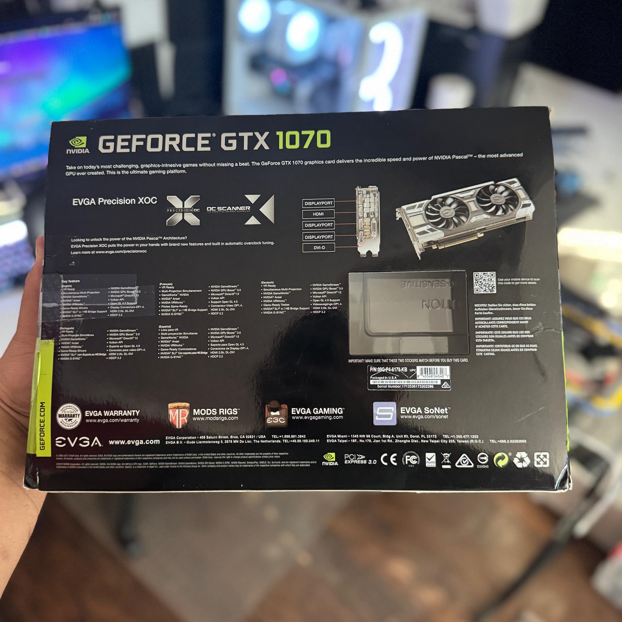 BOX ONLY - EVGA GeForce GTX 1070 ACX