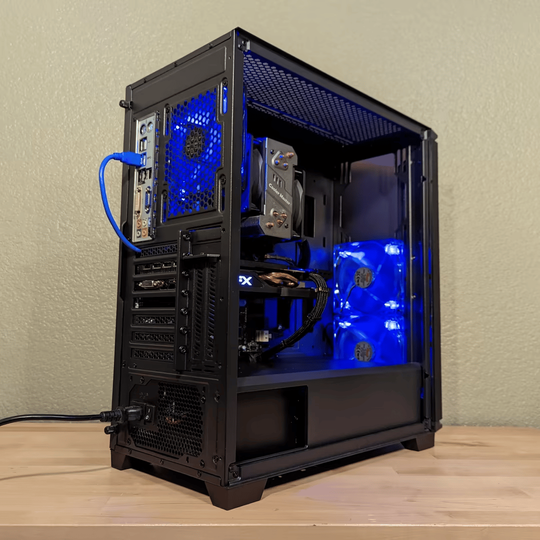 Great 1080p Blue Theme Gaming PC (i7, RX 480)