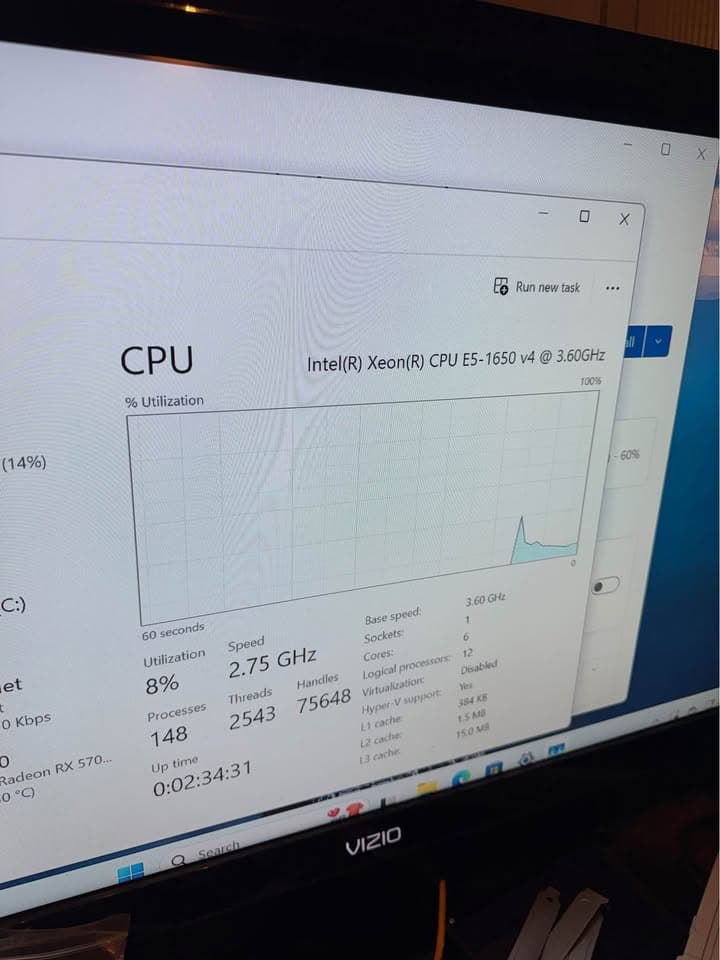 1080p Gaming PC! RX 5700XT 8gb, Intel 6 core, 32GB RAM, WINDOWS 11, 1TB hdd, 240gb ssd