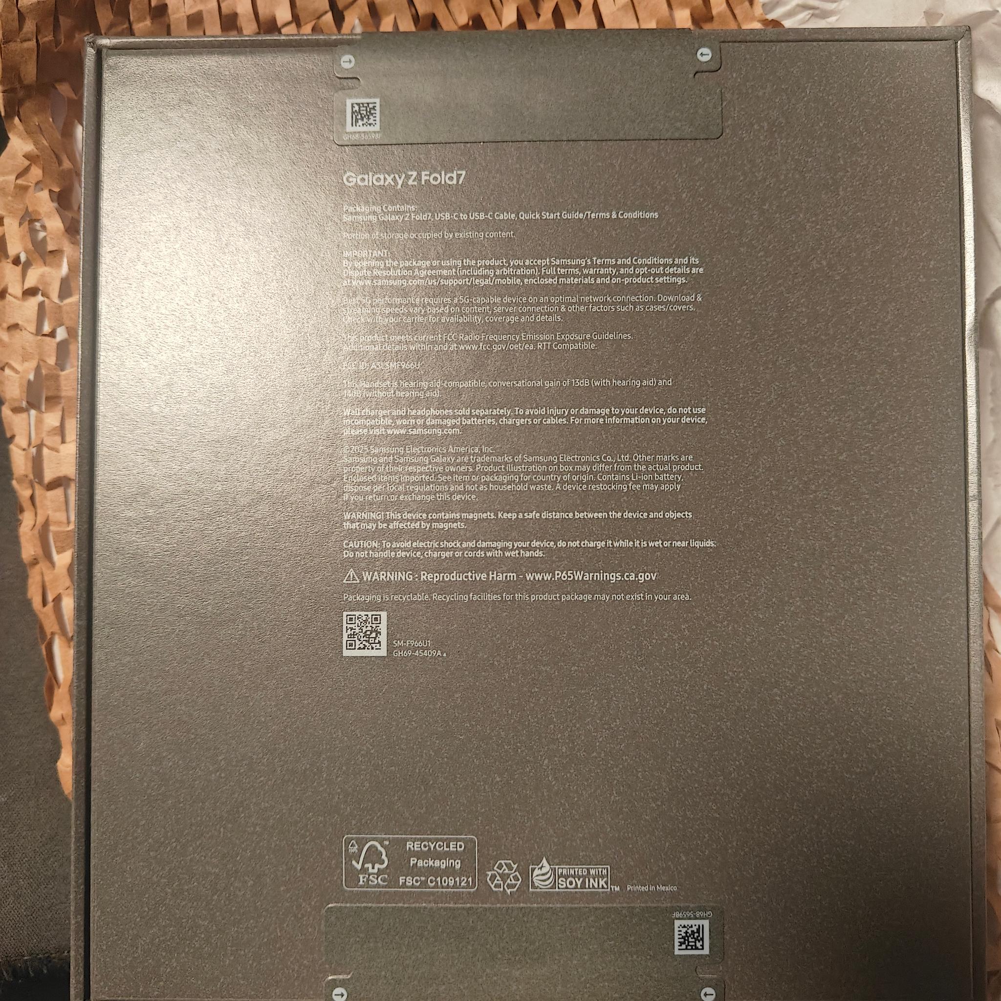 Samsung Galaxy Fold 7 Unsealed 512 GB, Unlocked, Jetblack