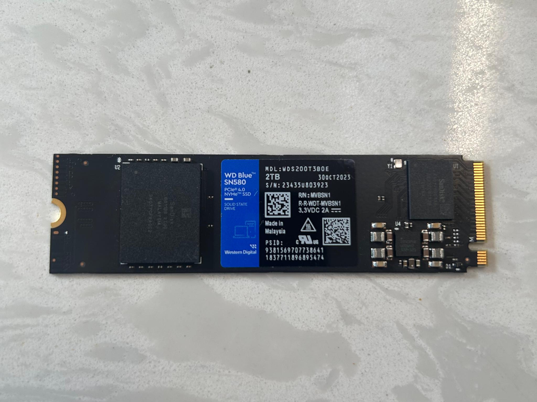 WD Blue SN580 2TB NVMe SSD