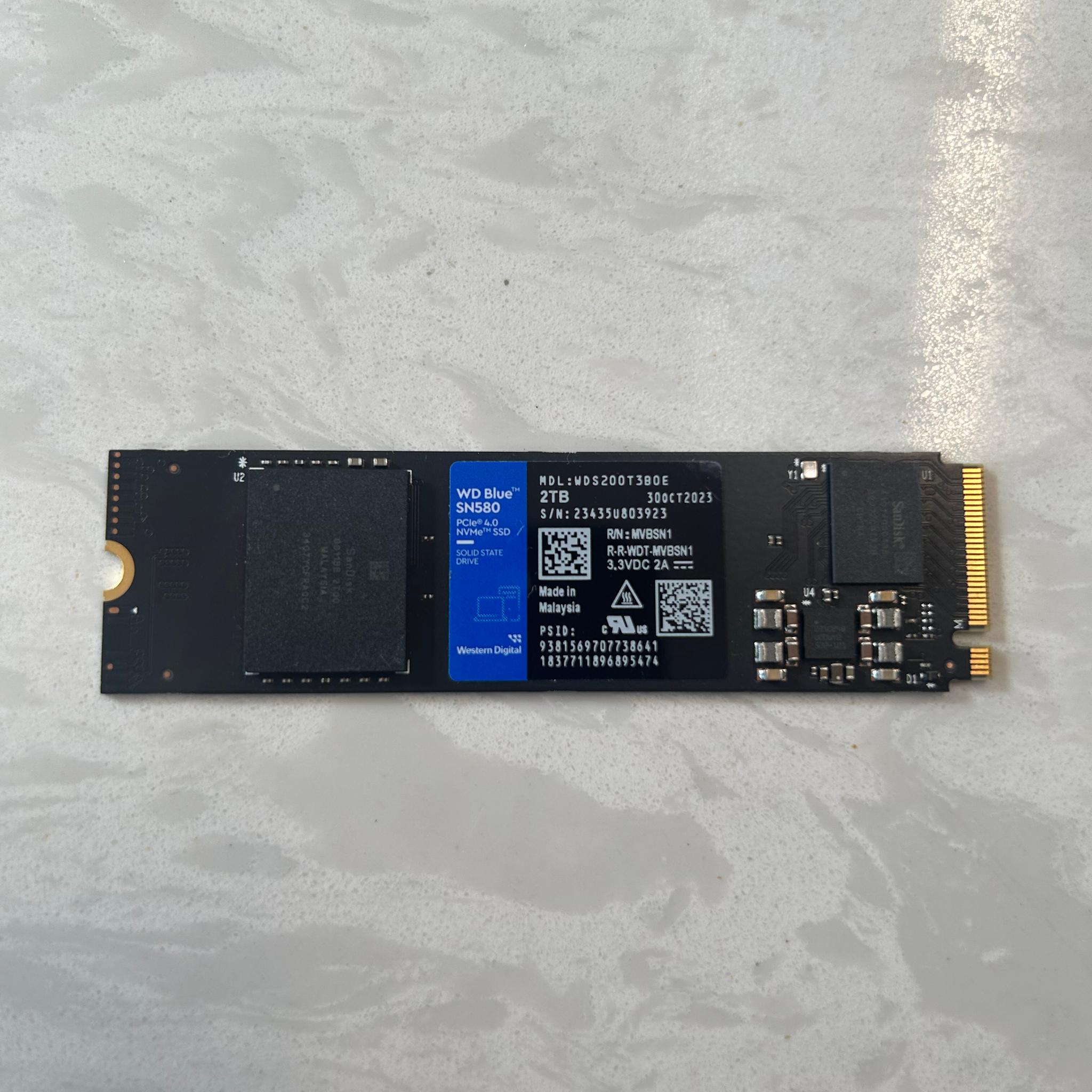 WD Blue SN580 2TB NVMe SSD
