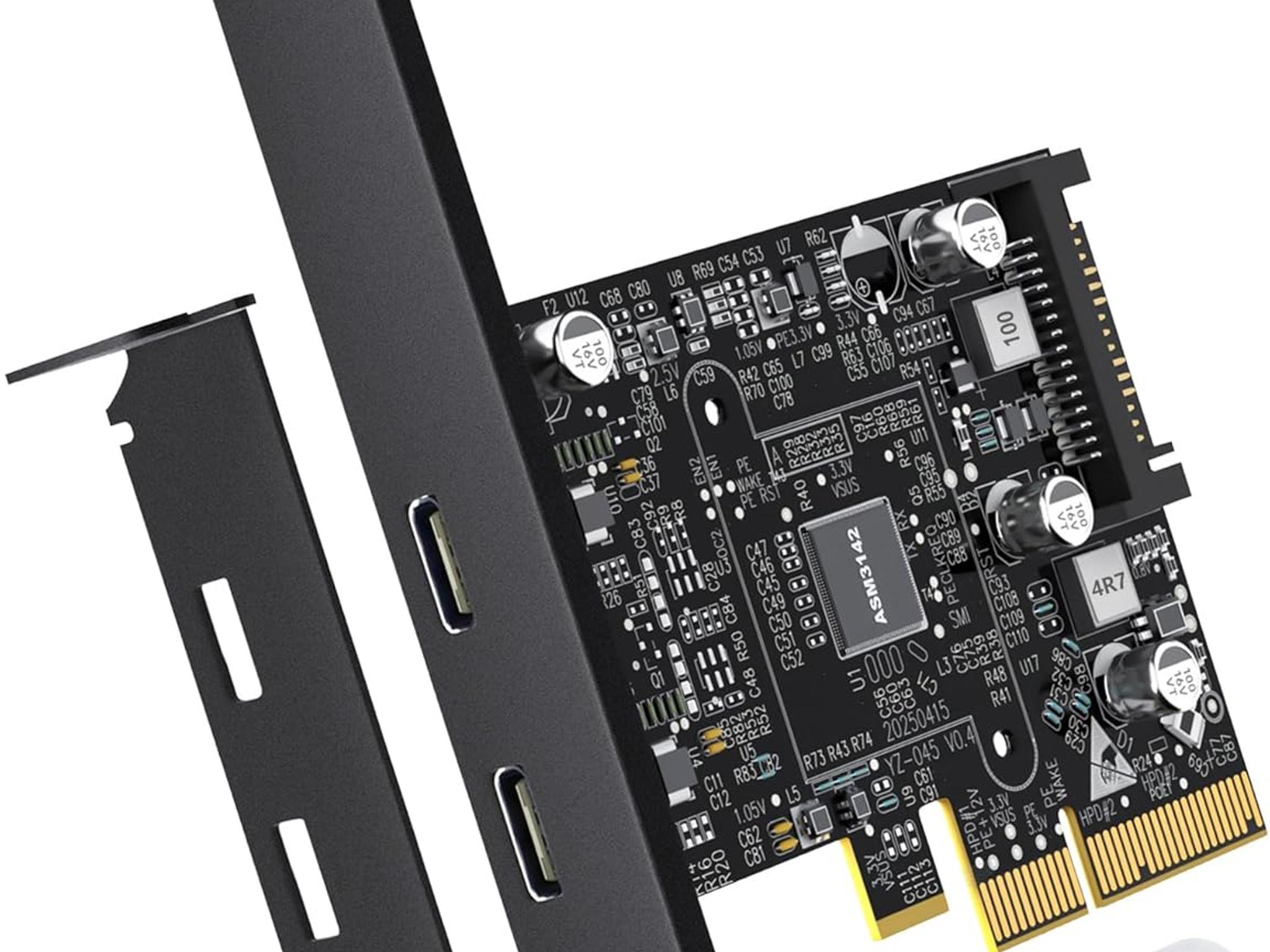 10Gbps PCIE USB C 3.2 Gen 2 Card 2-Port PCle to USB C Expansion Card PCI Express 3.0 x4 Adapter