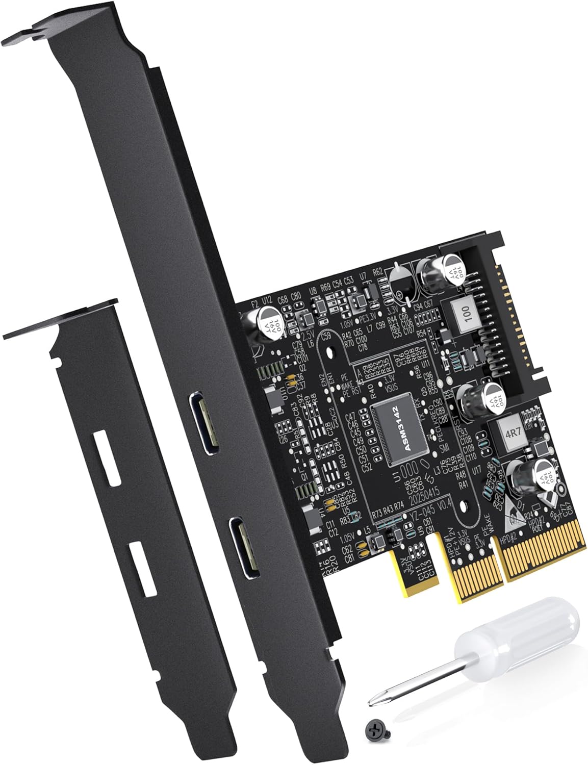 10Gbps PCIE USB C 3.2 Gen 2 Card 2-Port PCle to USB C Expansion Card PCI Express 3.0 x4 Adapter