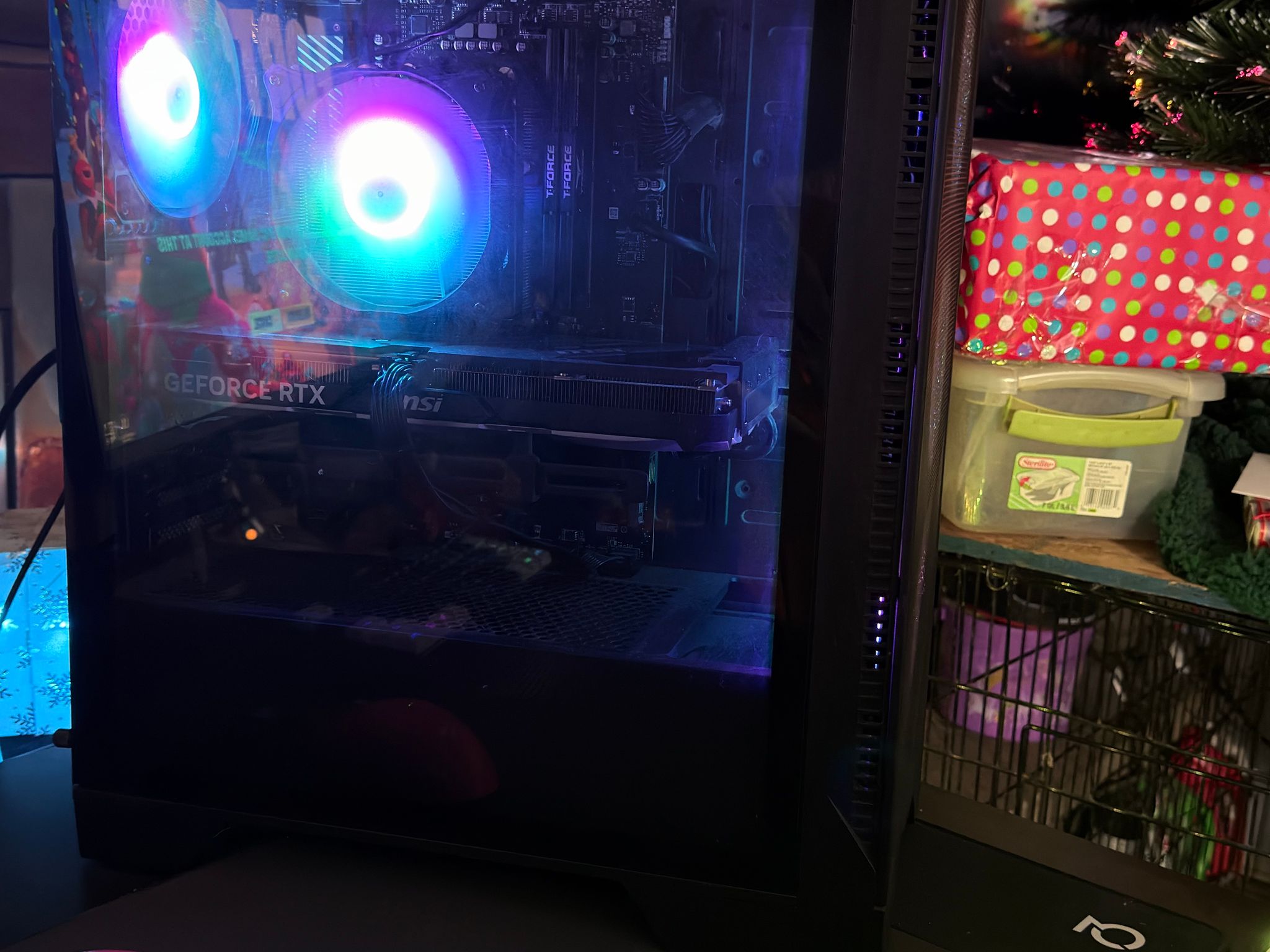 Gaming PC, All Black, RGB Fans, Glass Panel
