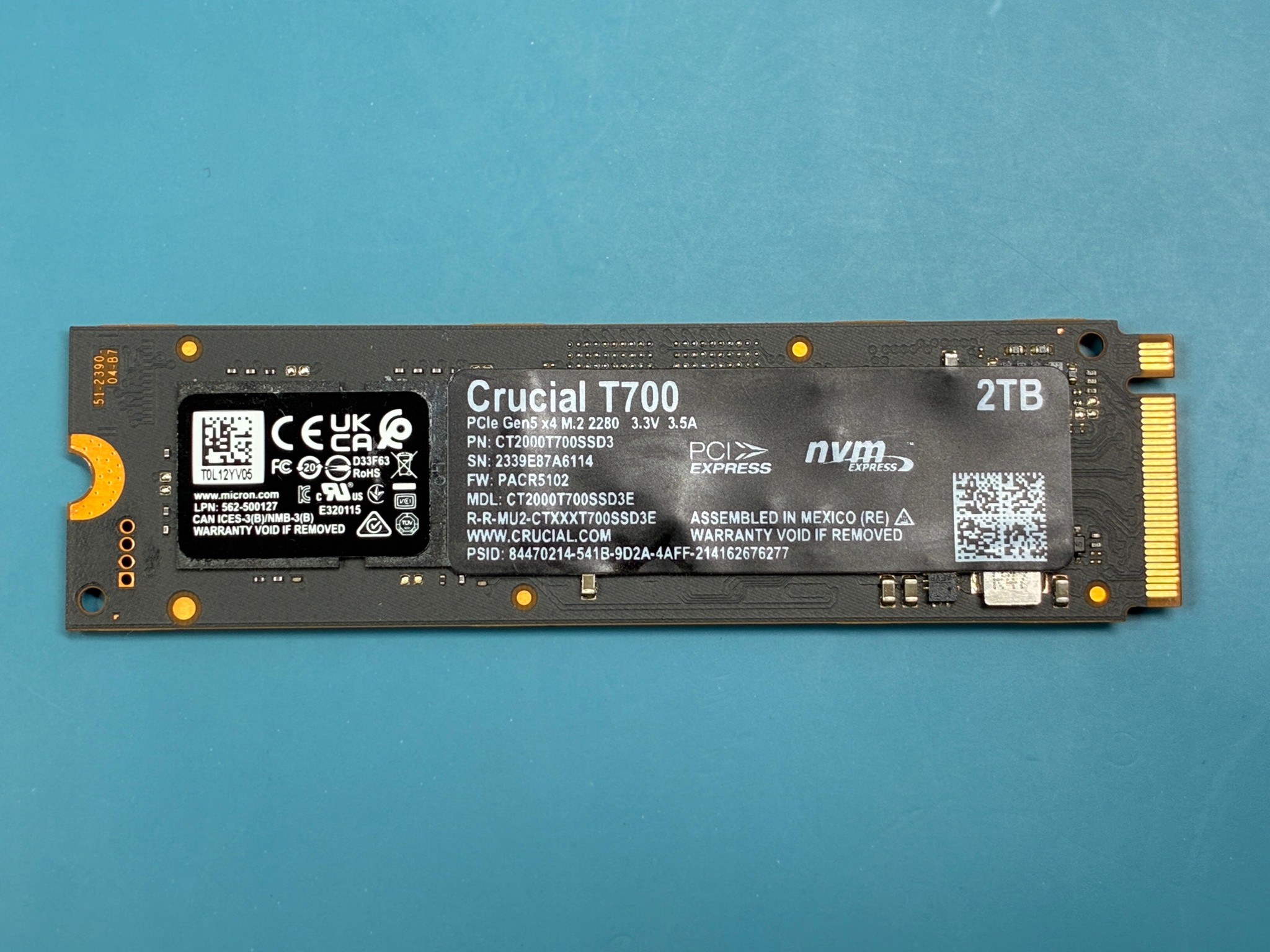 Crucial T700 2TB PCIe Gen5 NVMe SSD – Windows 11 Pro Preinstalled + NEW Retail License
