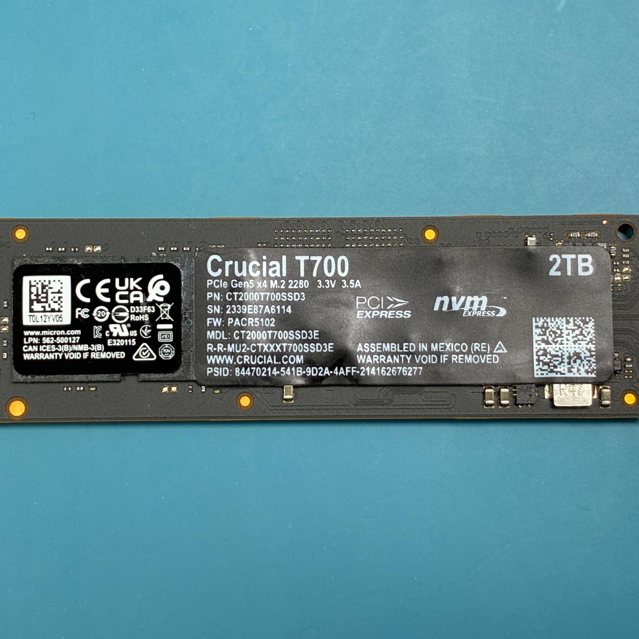 Crucial T700 2TB PCIe Gen5 NVMe SSD – Windows 11 Pro Preinstalled + NEW Retail License