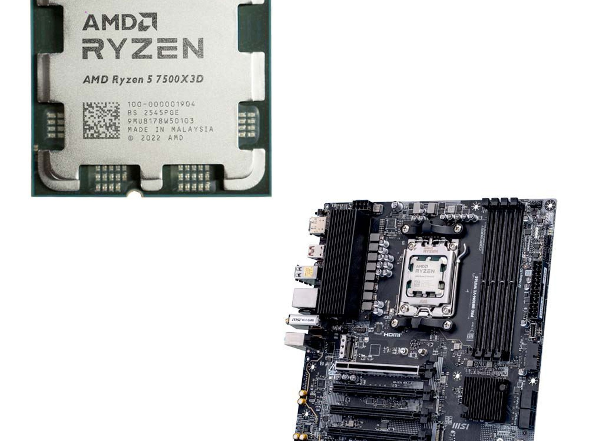 BRAND NEW AMD Ryzen 5 7500X3D CPU + MSI PRO B850M WIFI 6E Motherboard Bundle
