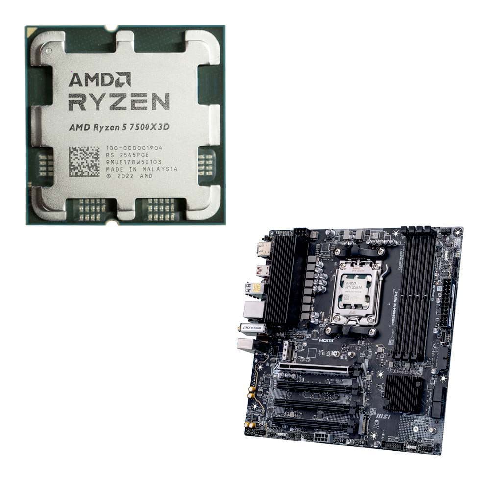 BRAND NEW AMD Ryzen 5 7500X3D CPU + MSI PRO B850M WIFI 6E Motherboard Bundle