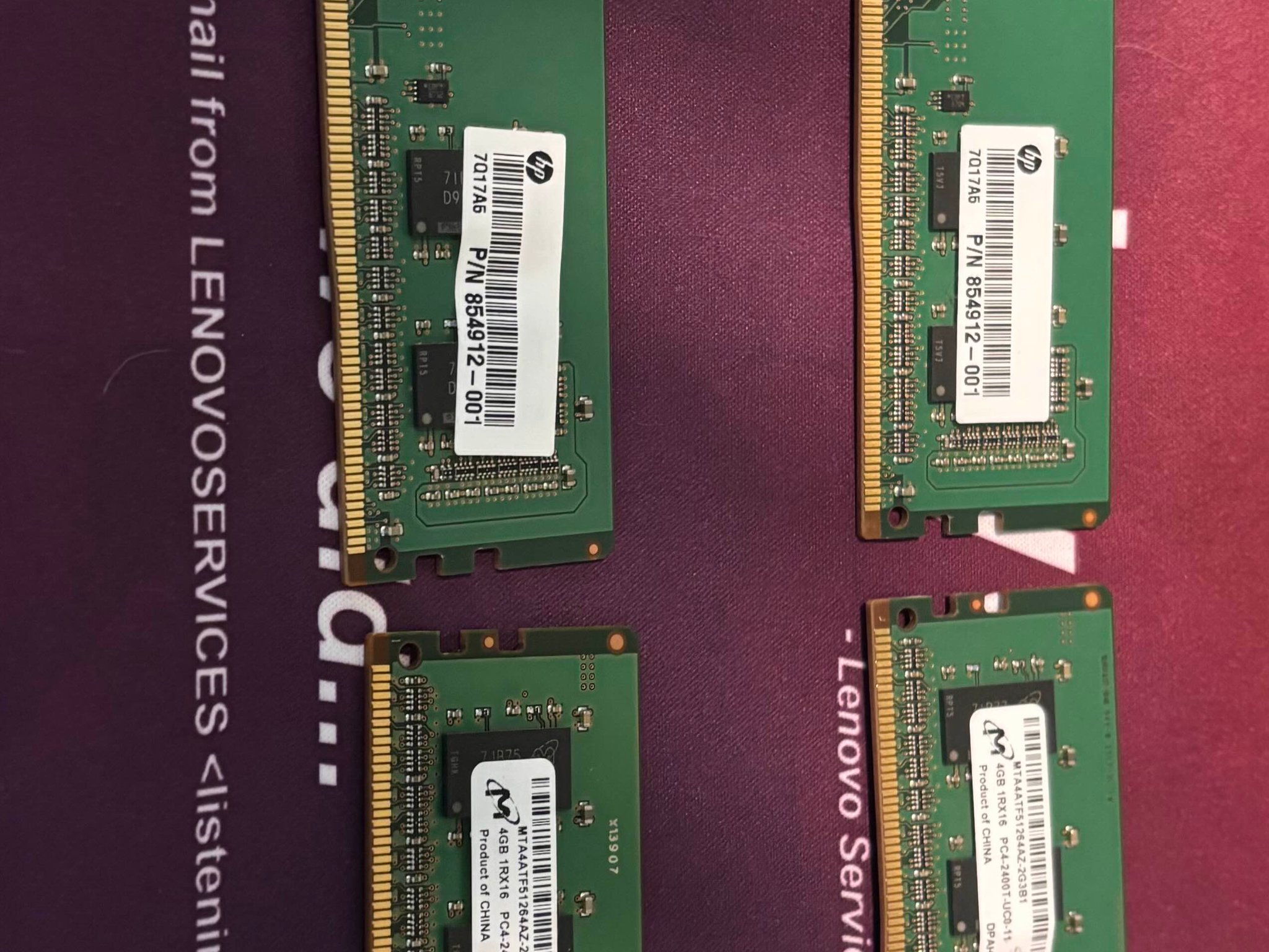 Micron 4GB 1Rx8 PC4-2400T