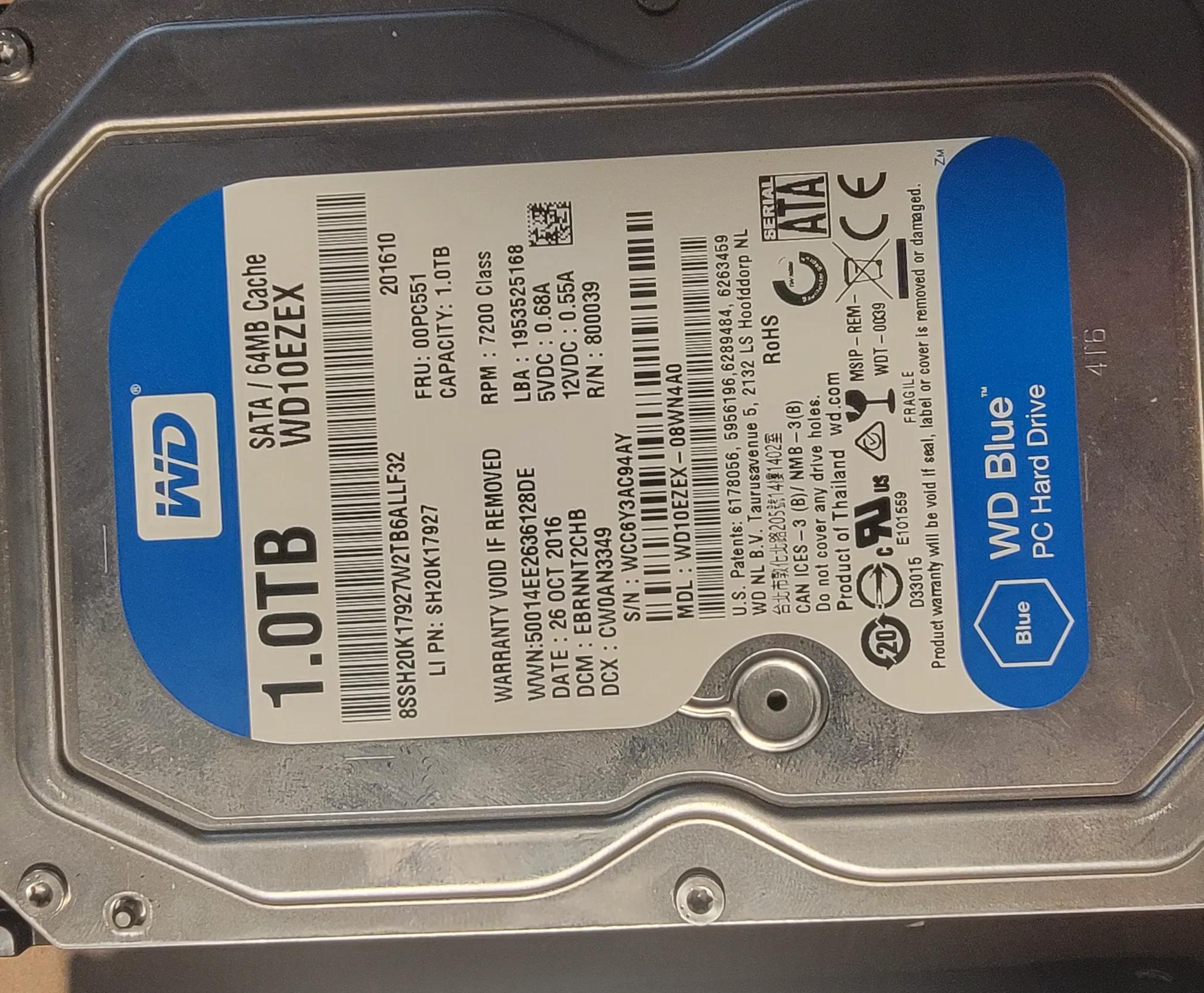 2 1TB Hard Drives! (LOT of 2, 2TBs total)