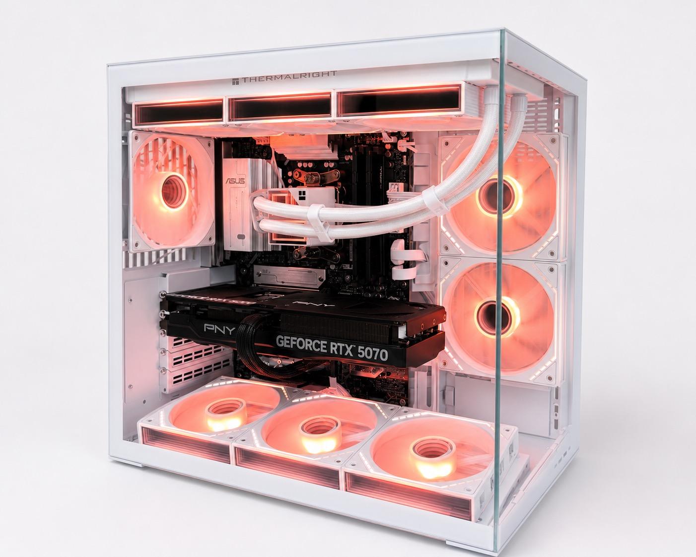 Custom White Gaming PC - RTX 5070, 7800x3d