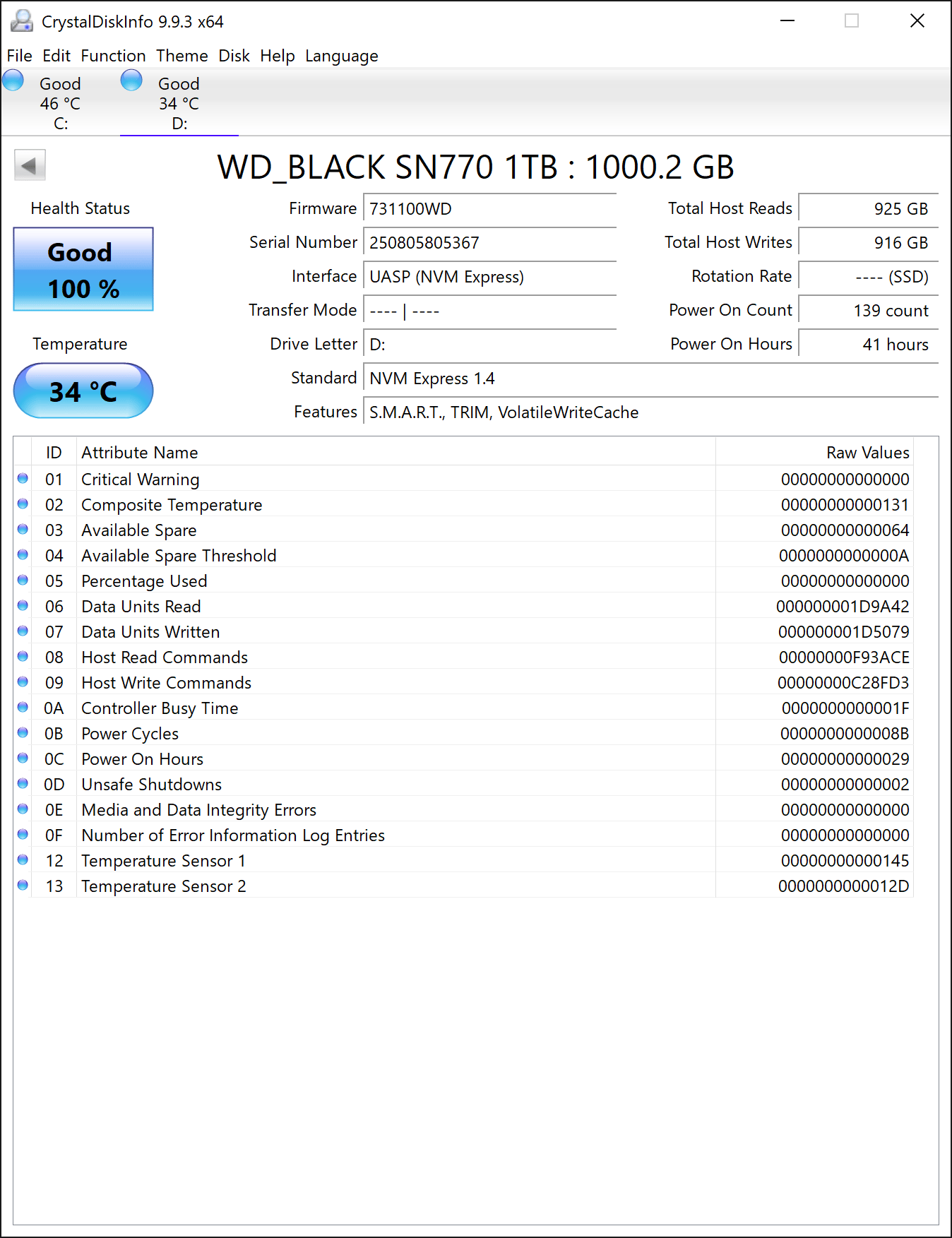 Western Digital WD Black SN770 NVMe SSD 1TB