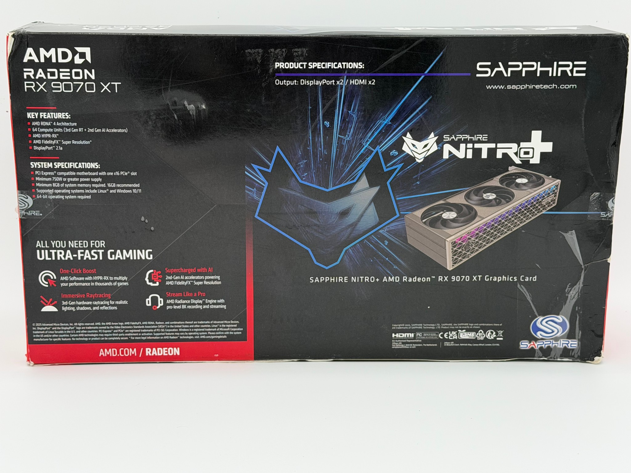 SAPPHIRE 11348-01-20G AMD Radeon RX 9070 XT NITRO Graphics Card 16GB GDDR6