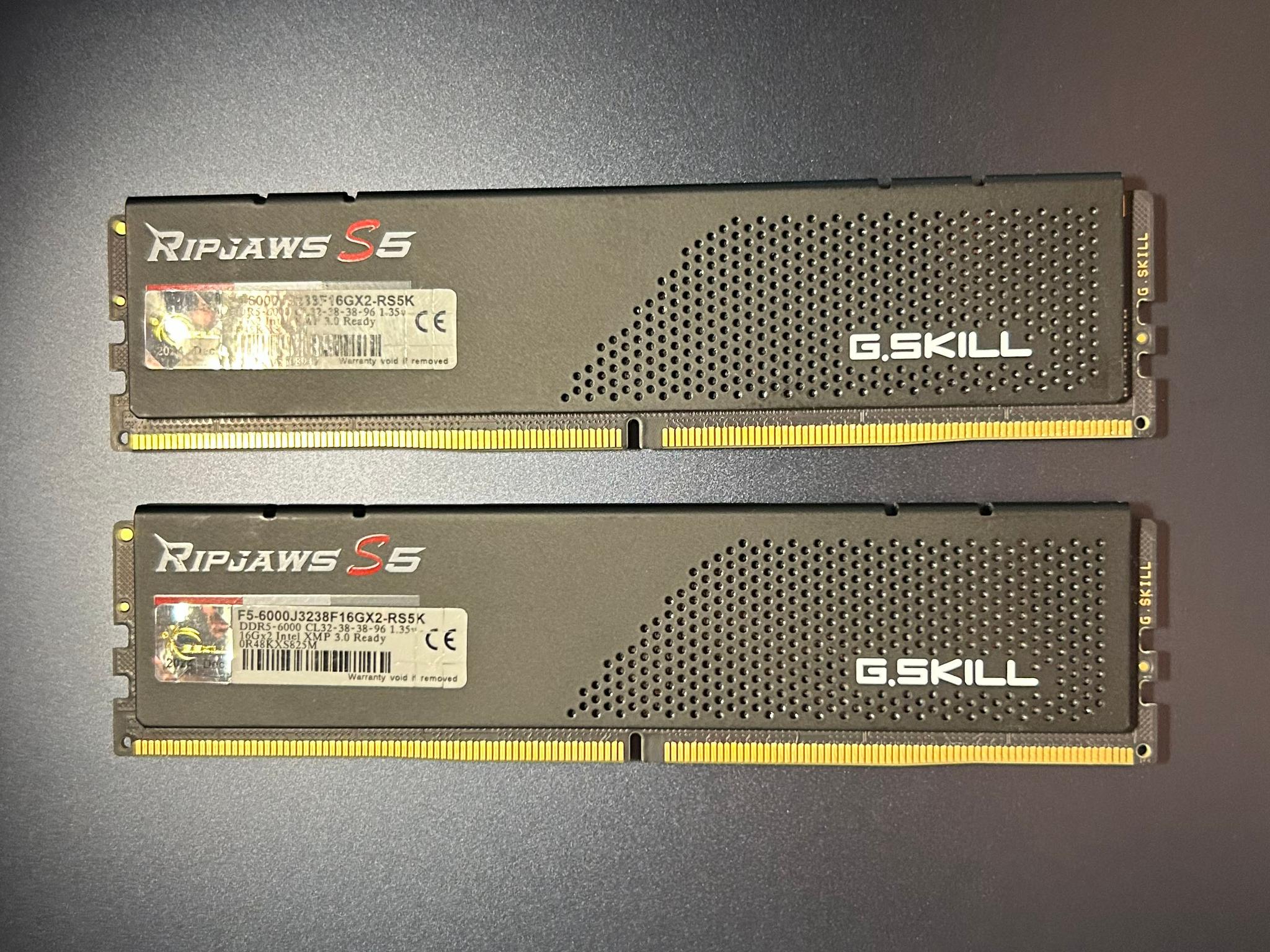 Ripjaws S5 32GB (2 x 16GB) PC5-48000 (DDR5-6000) 32-38 Latency DIMM Memory