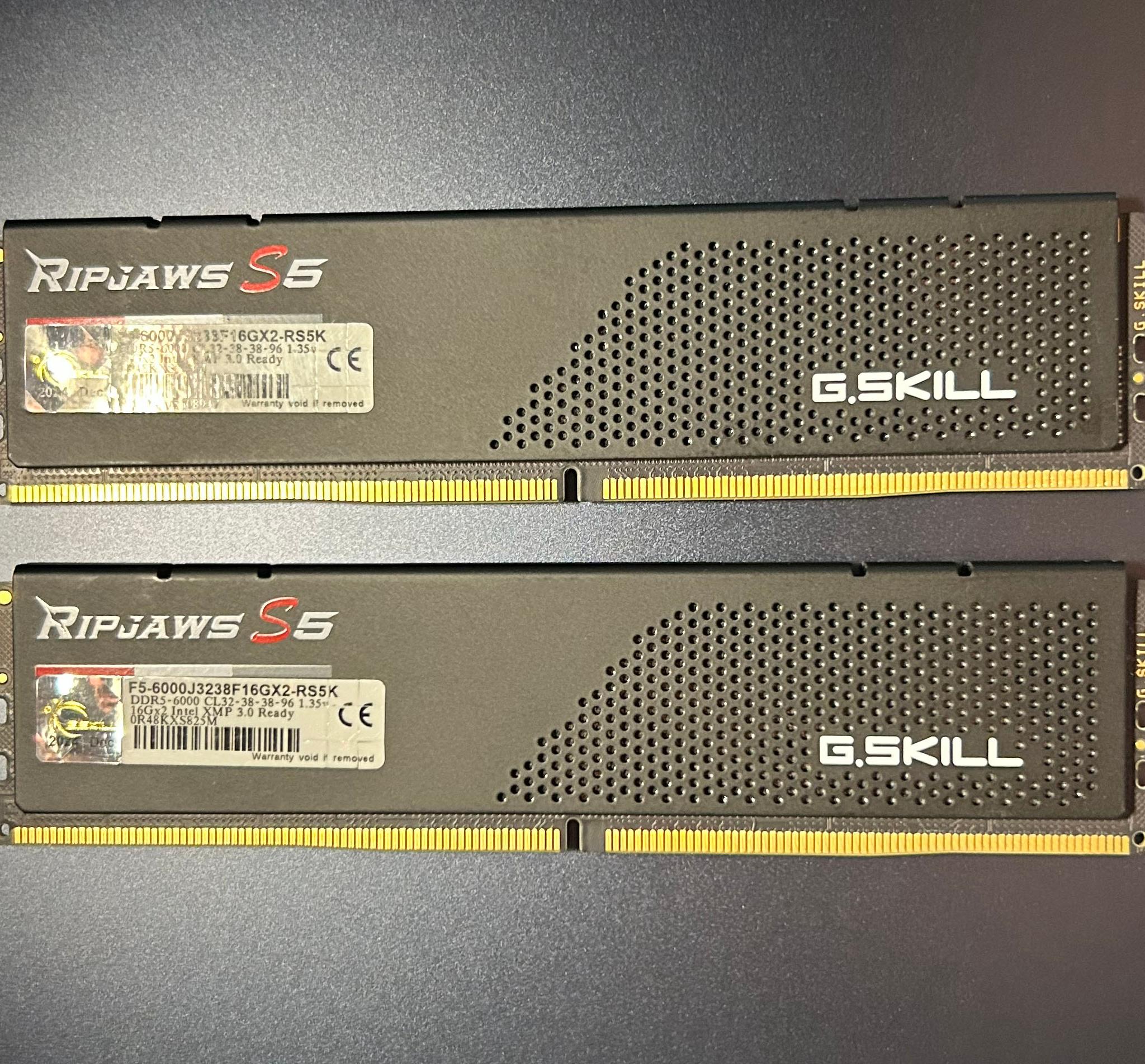 Ripjaws S5 32GB (2 x 16GB) PC5-48000 (DDR5-6000) 32-38 Latency DIMM Memory