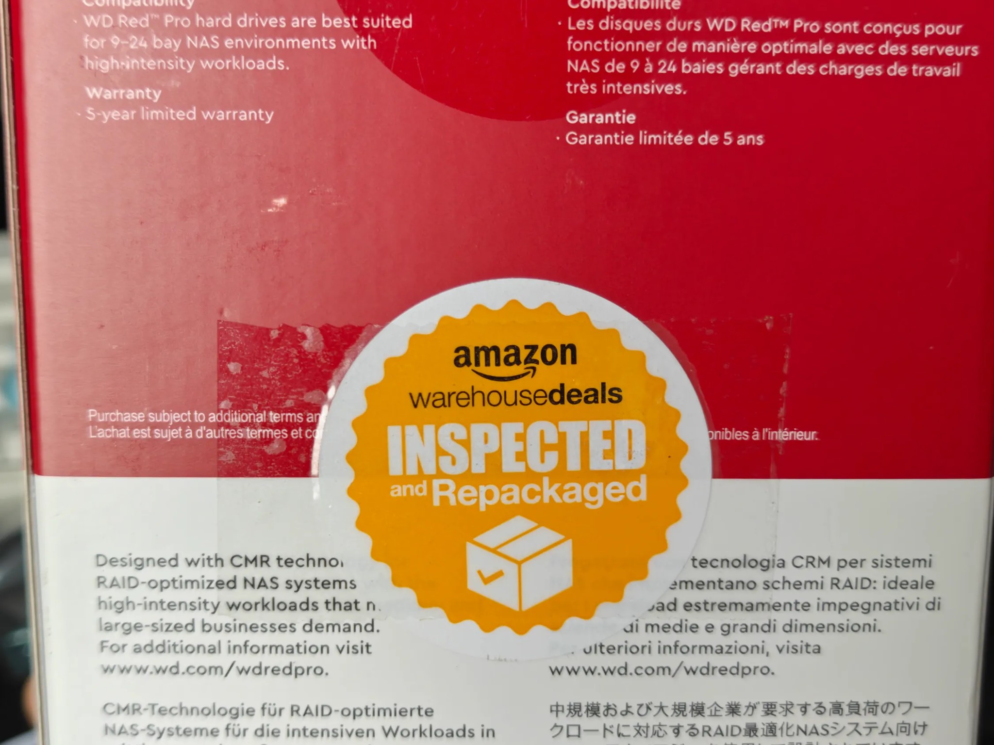 20TB WD Red Pro 3.5" HDD SEALED