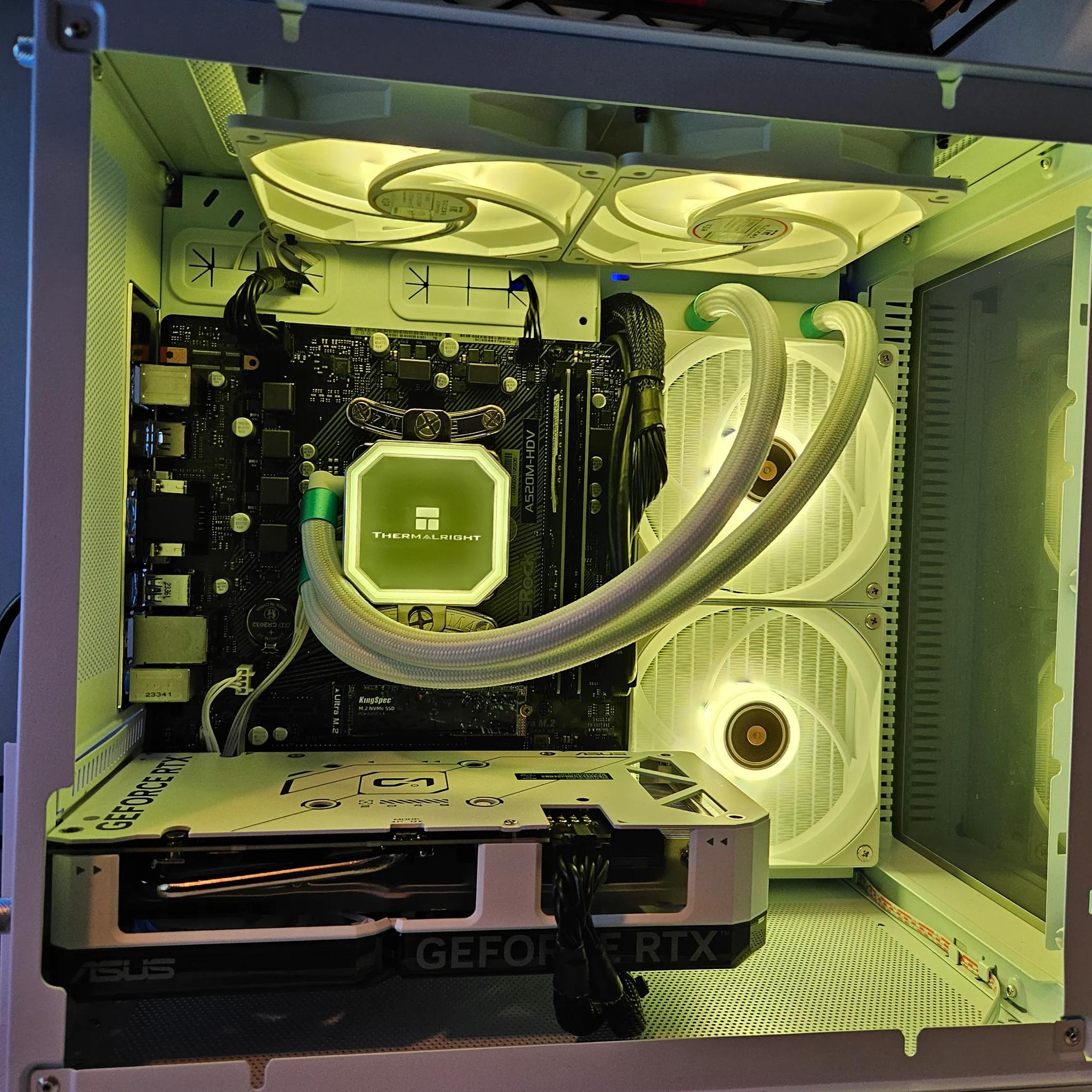 Liquid cooled Artic Rig Ryzen 5 5500 / 32GB DDR4 / 1TB / RTX 4060 8GB