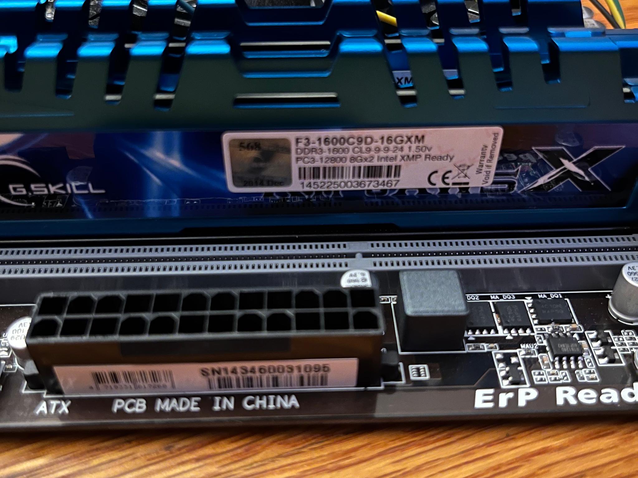 Gigabyte B85 motherboard with i5-4460 and 16GB RAM