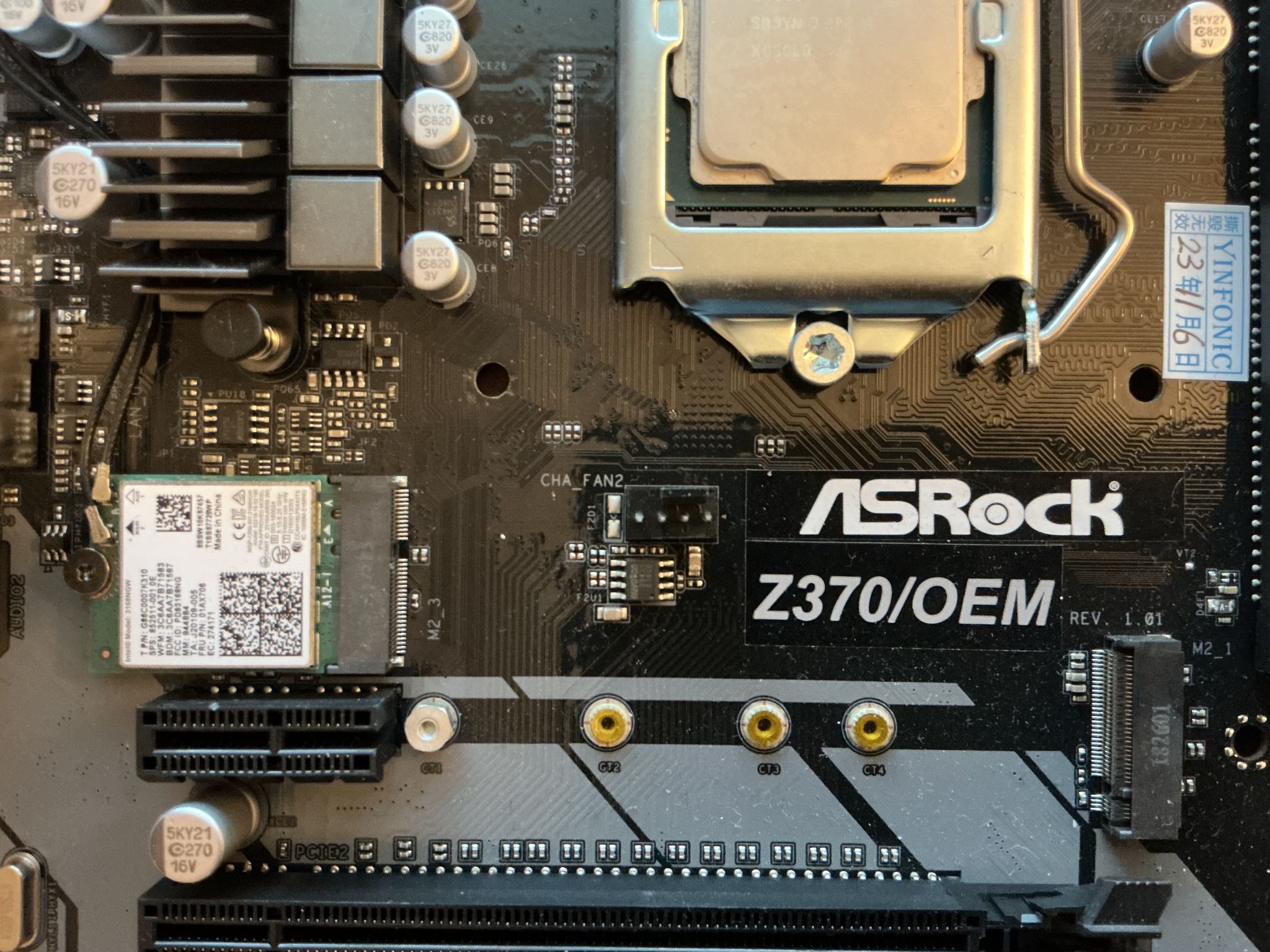Asrock z370 Motherboard/Celeron/8gb RAM/cooler/Bluetooth & WiFi