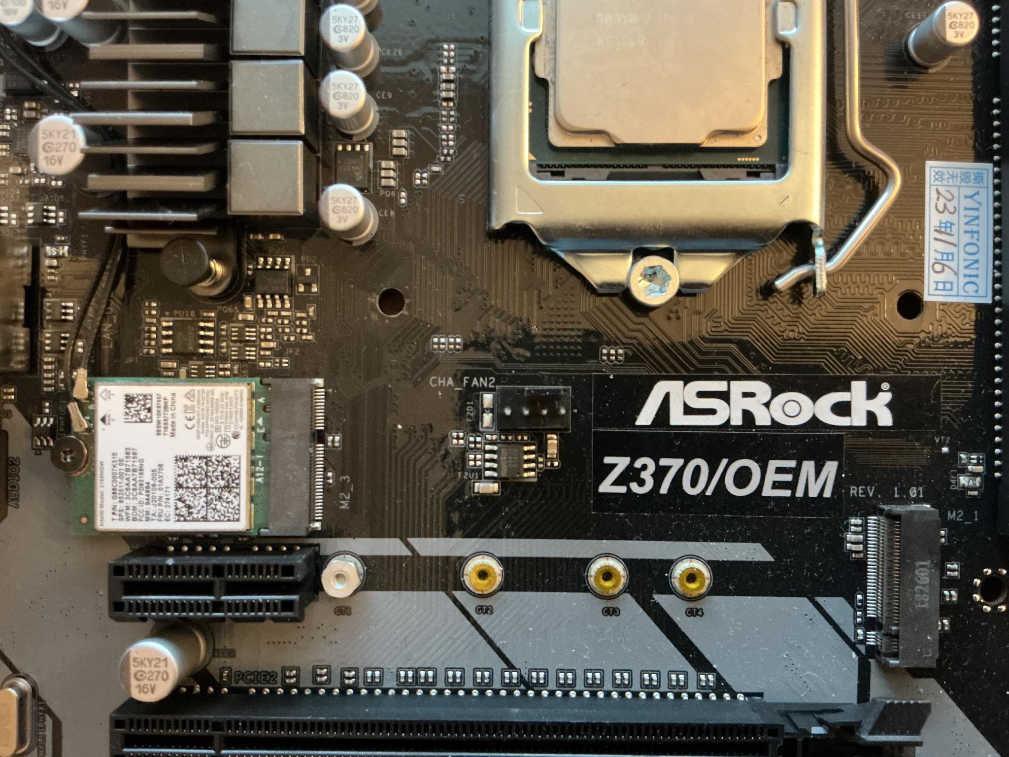 Asrock z370 Motherboard/Celeron/8gb RAM/cooler/Bluetooth & WiFi
