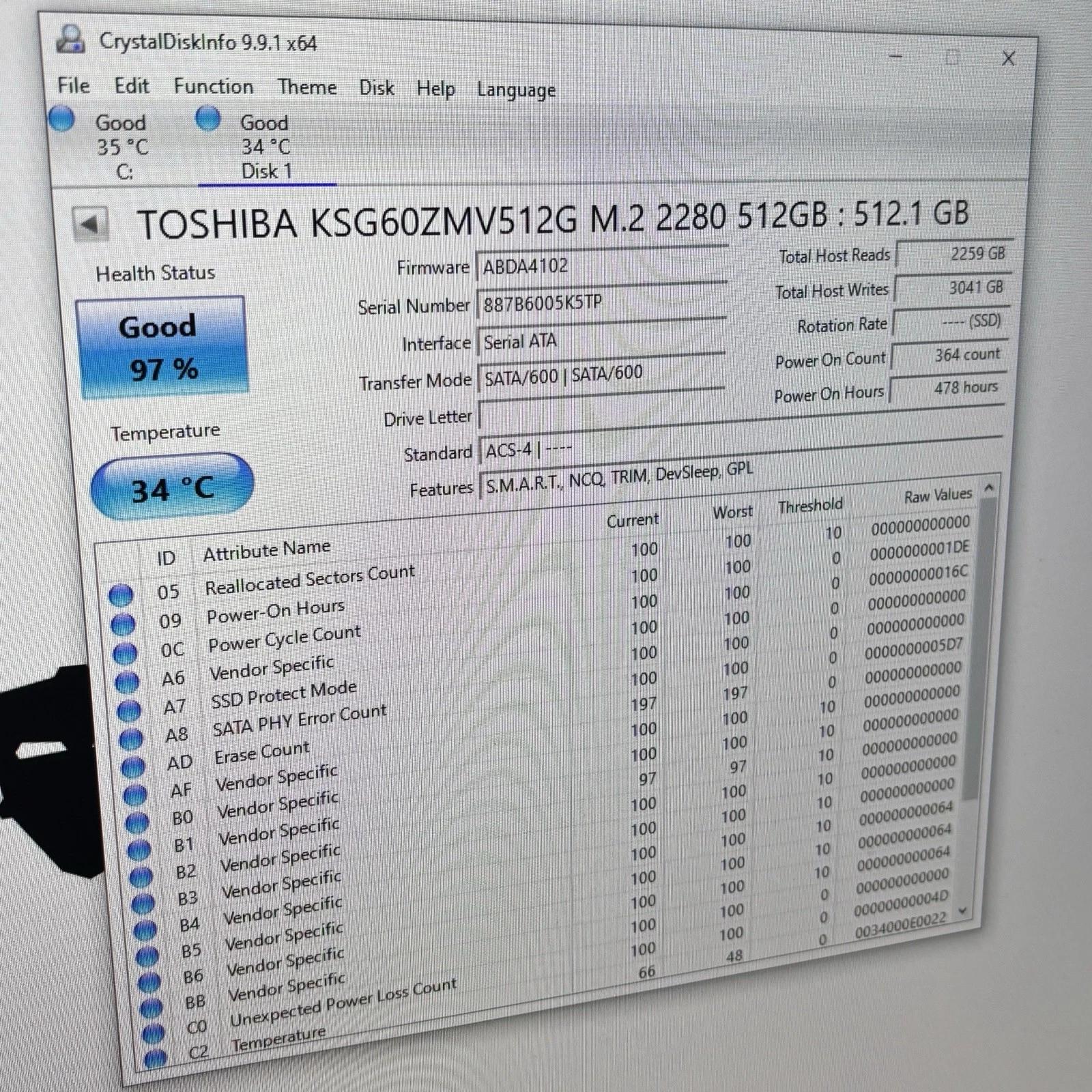 Toshiba 512GB, Internal, M.2 (KSG60ZMV512G) Solid State Drive