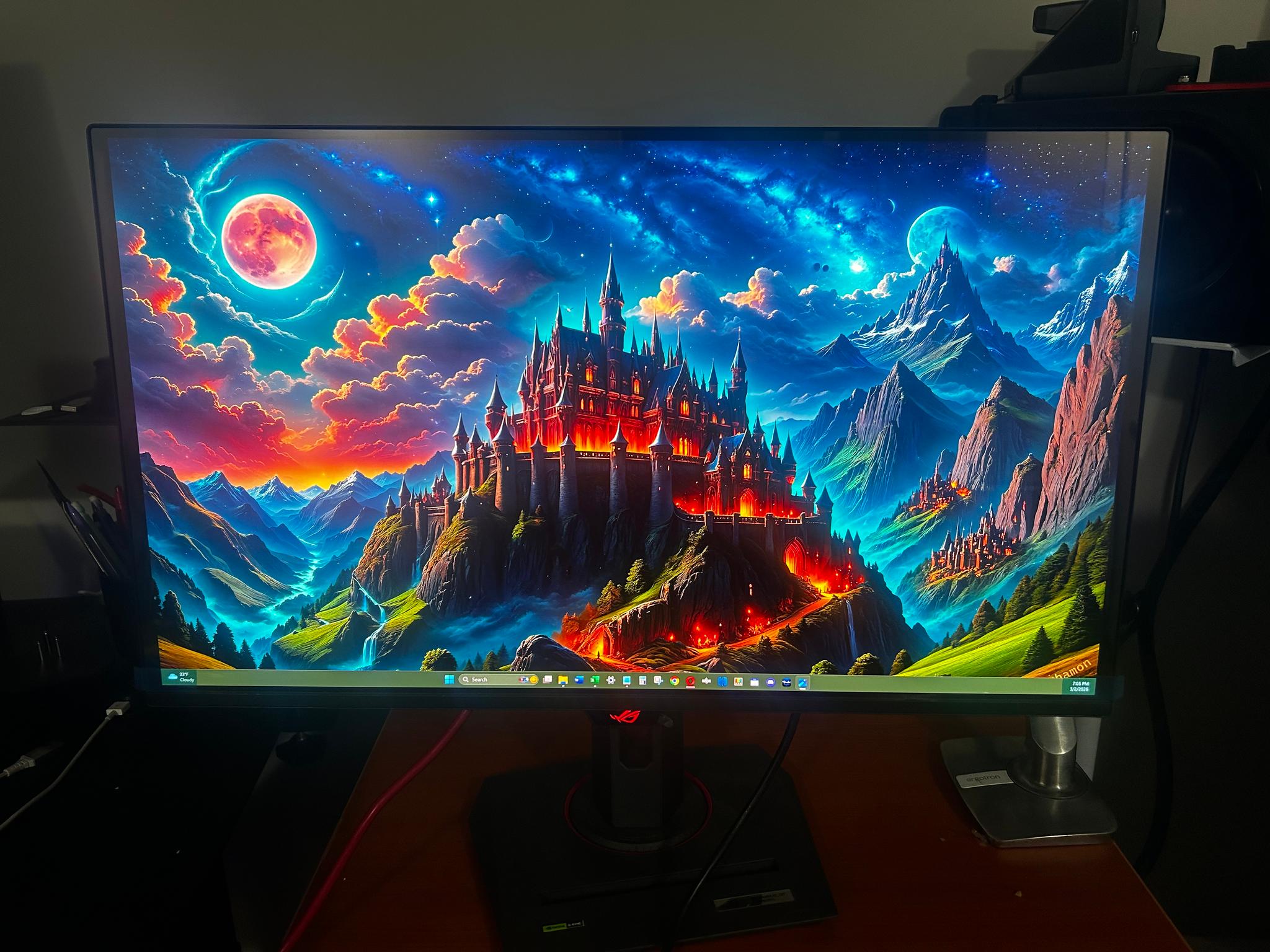 NEW ASUS ROG QD-OLED (4K Resolution) (240hz) 27" (3840 x 2160) 240Hz Gaming Monitor (0 Hours Used)