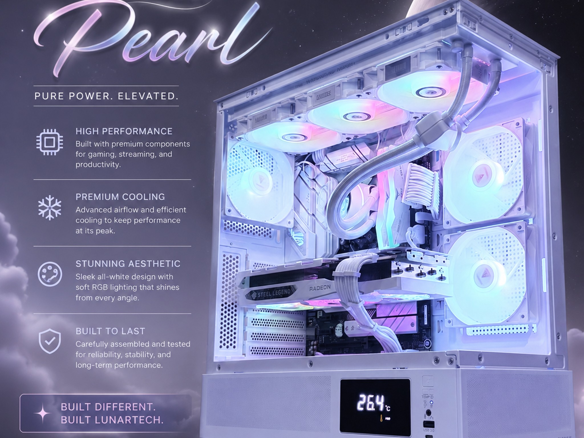 ⚪️"Celestial Pearl"⚪️| 1440p Gaming | Ryzen 7 7700X | RX 7800XT 16GB | 32B DDR5 | 1TB NVMe Storage
