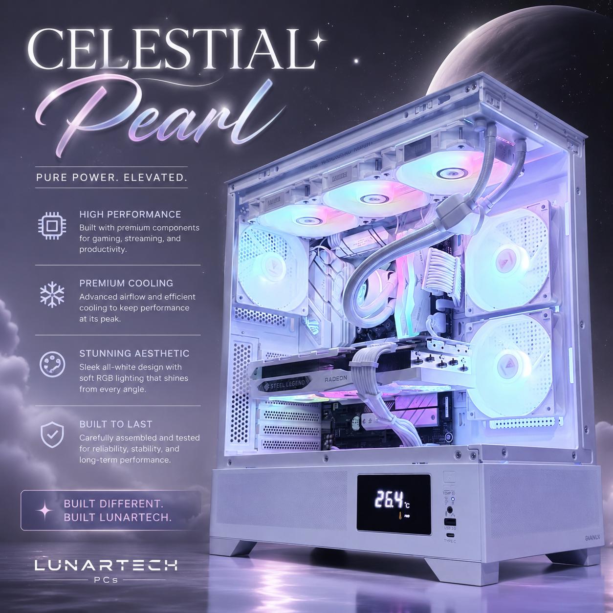 ⚪️"Celestial Pearl"⚪️| 1440p Gaming | Ryzen 7 7700X | RX 7800XT 16GB | 32B DDR5 | 1TB NVMe Storage