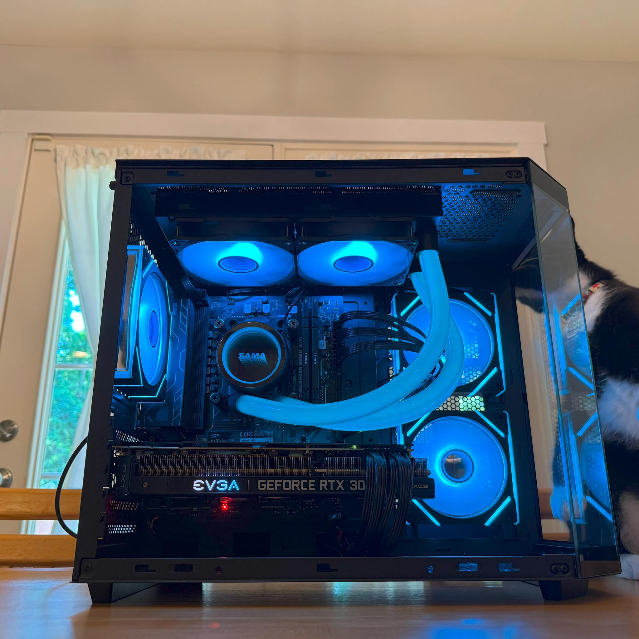 🐈‍⬛ 💨 RTX 3090 24gb, 32gb DDR5, AM5 Ryzen 8400f, Wifi Equipped, ARGB, AIO Cooled Gaming PC 🐈‍⬛ 💨
