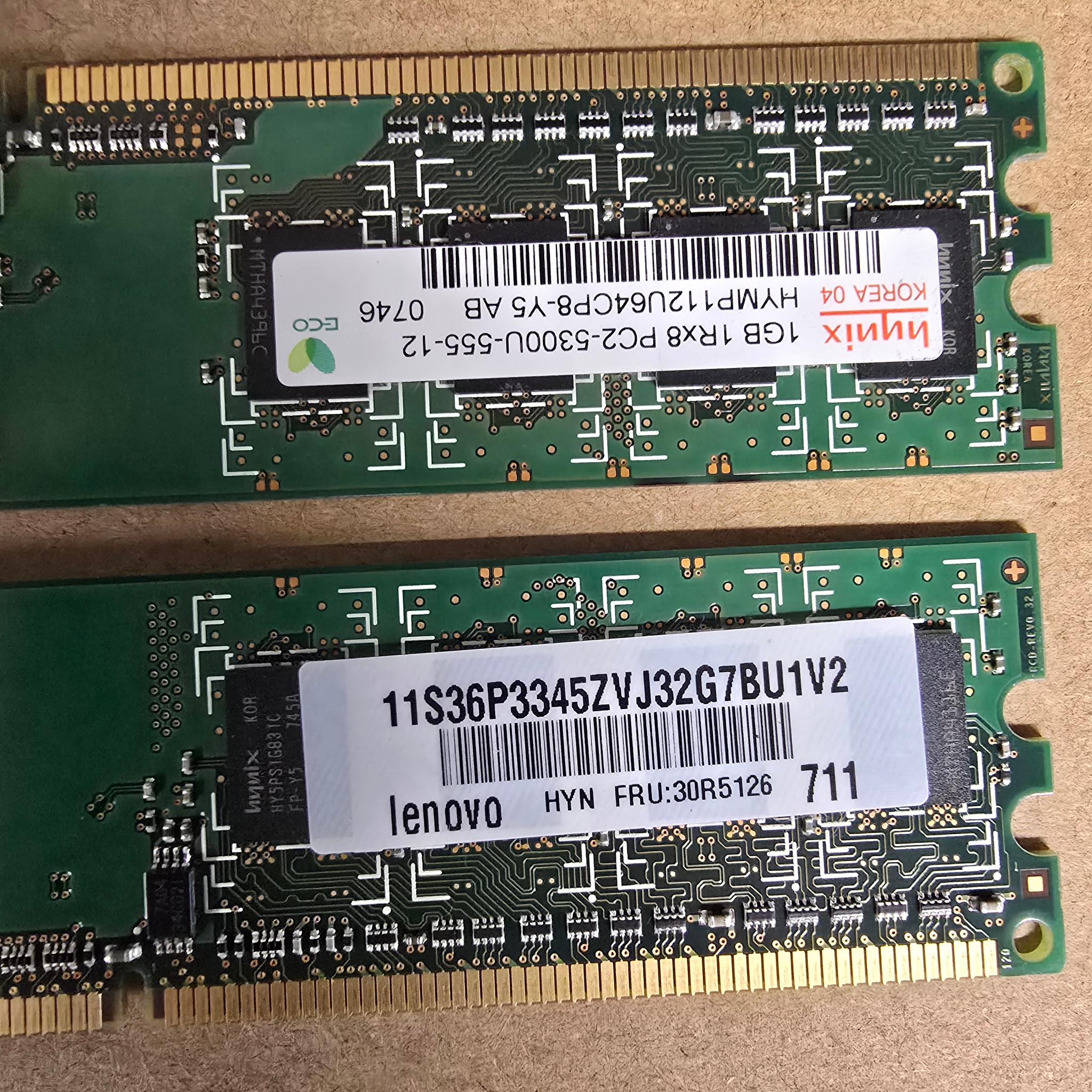 Hynix HYMP112U64CP8-Y5 AB-C PC2-5300 667MHZ 1GB x 2 DDR2 Memory 1Rx8 1GBx2 = 2GB