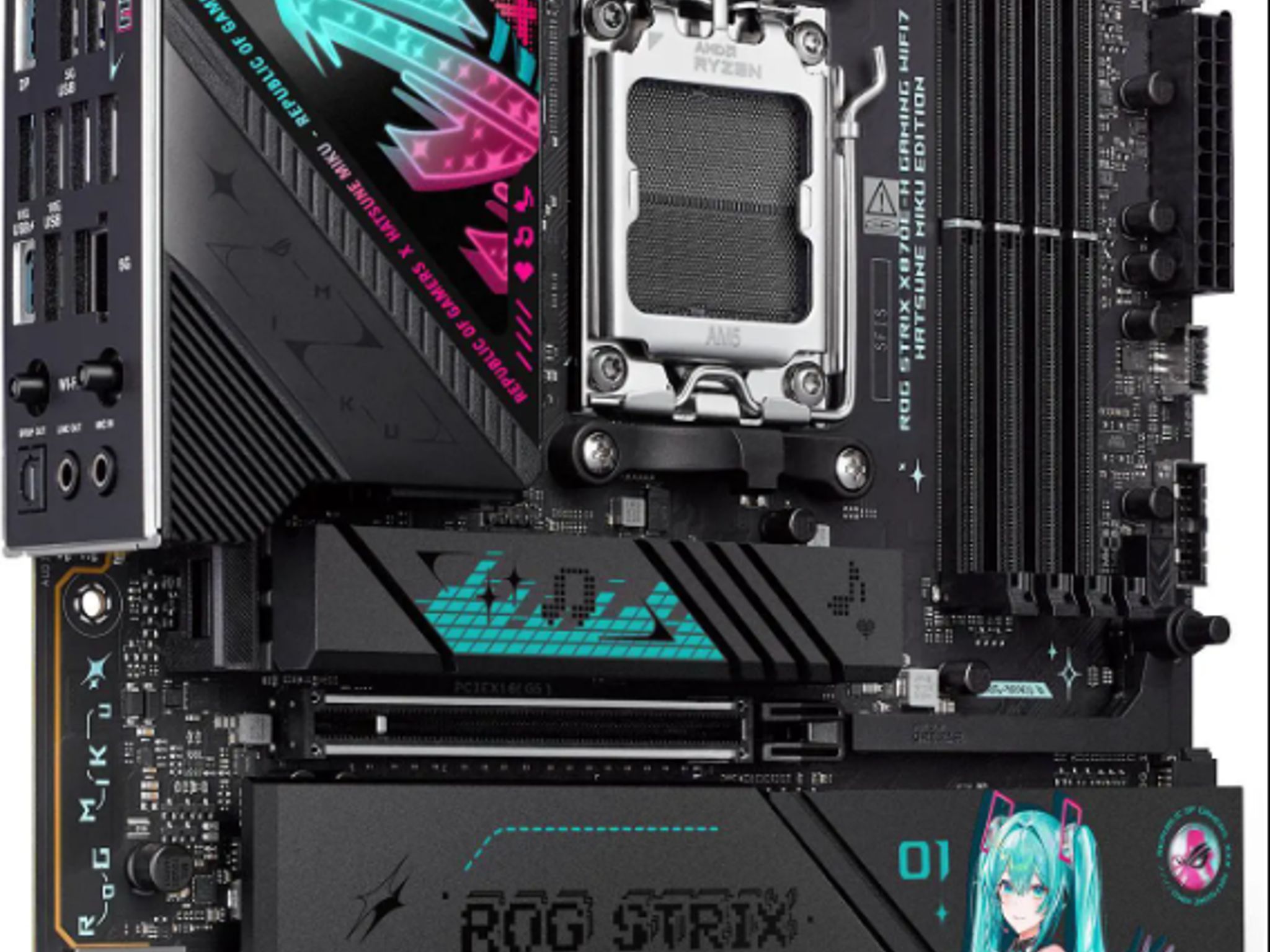 ASUS ROG STRIX X870E-H GAMING MIKU AMD X870E AM5 DDR5 ATX Desktop Motherboard