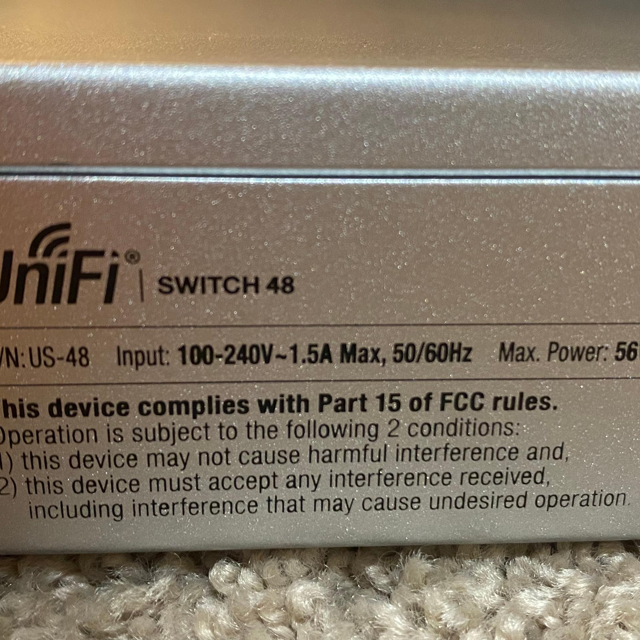Ubiquiti UniFi US-48 48-Port Switch | NON-PoE | 2x SFP+ 10G + 2x SFP | Rackmount | Tested
