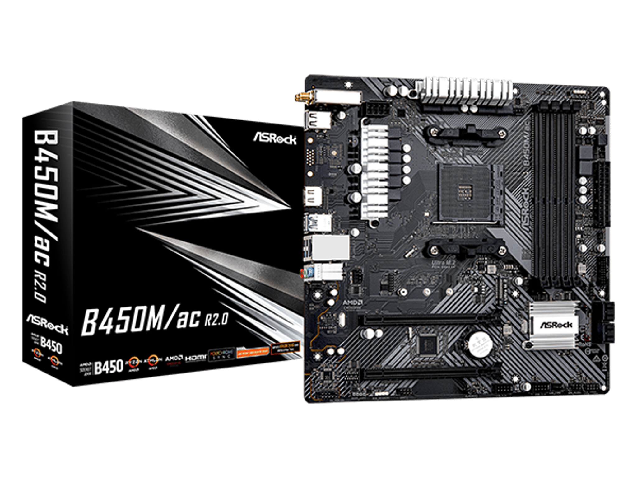 AMD Ryzen 5 4500 + ASRock B450M/ac R2.0 CPU & Motherboard Combo (Built-In Wi-Fi & BIOS Ready!)